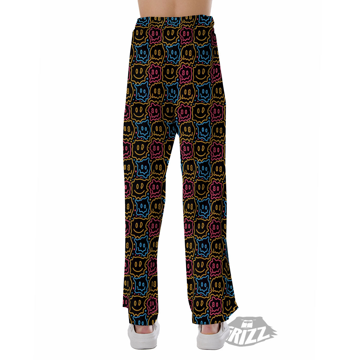 Trippy Neon Psychedelic Print Pajama Pants-grizzshop