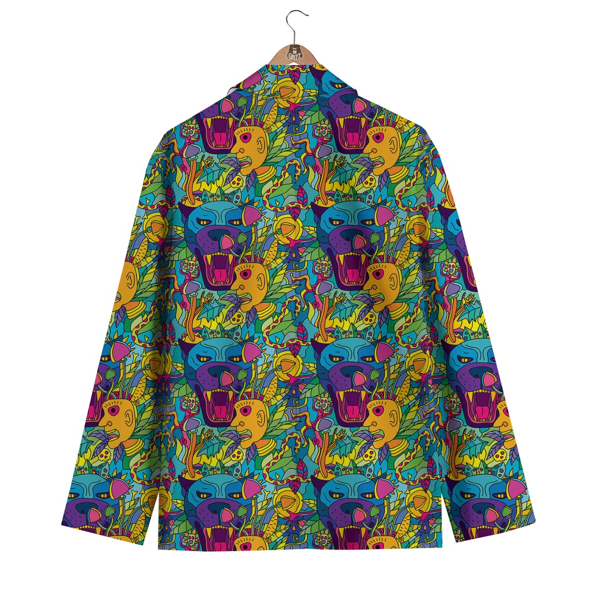 Trippy Pattern Print Men's Blazer-grizzshop