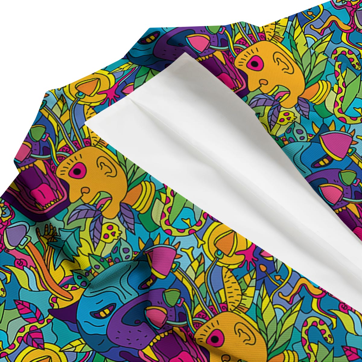 Trippy Pattern Print Men's Blazer-grizzshop
