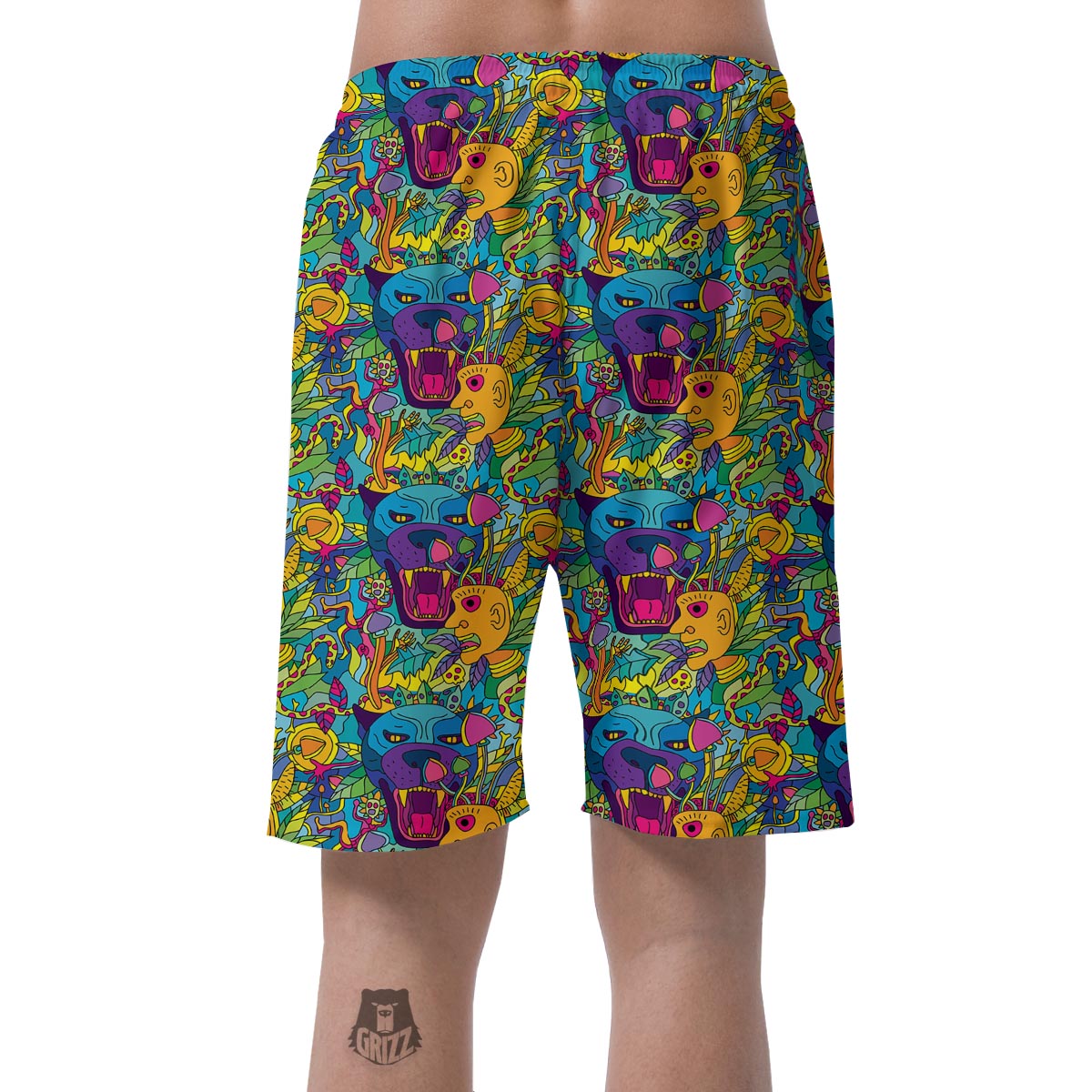 Trippy Pattern Print Men's Shorts-grizzshop