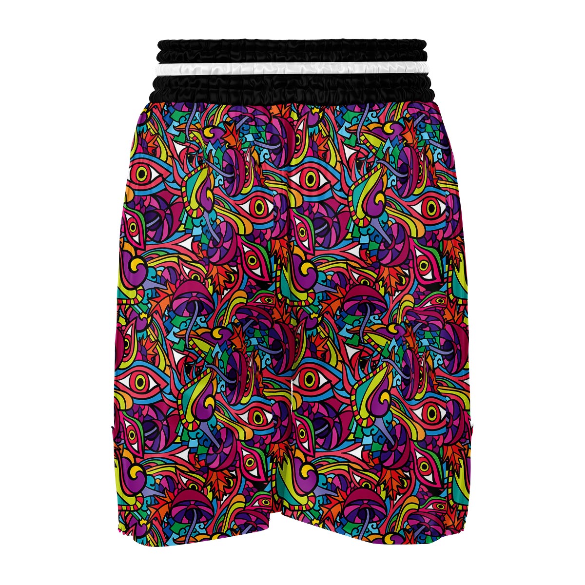 Trippy Print Pattern Boxing Shorts-grizzshop