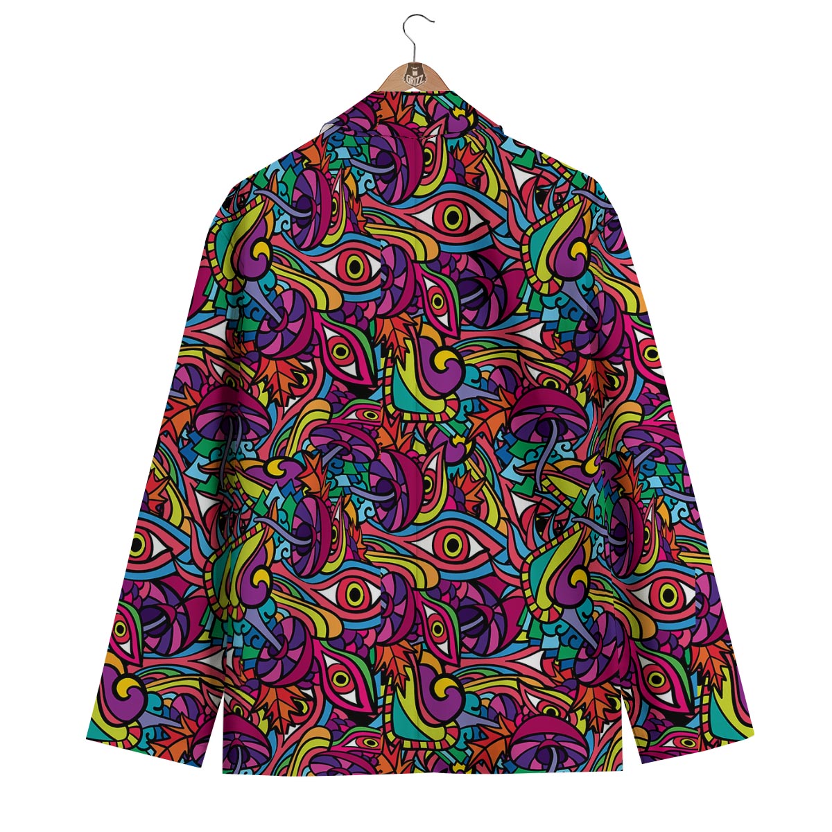 Trippy Print Pattern Men's Blazer-grizzshop