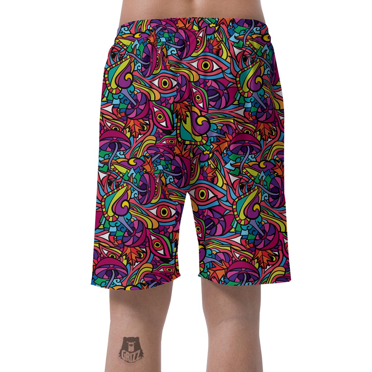 Trippy Print Pattern Men's Shorts-grizzshop