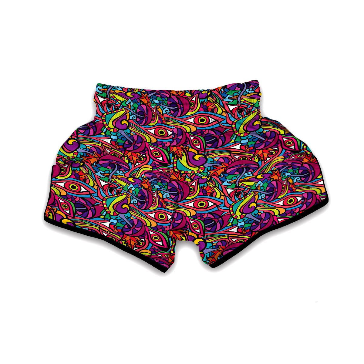 Trippy Print Pattern Muay Thai Boxing Shorts-grizzshop