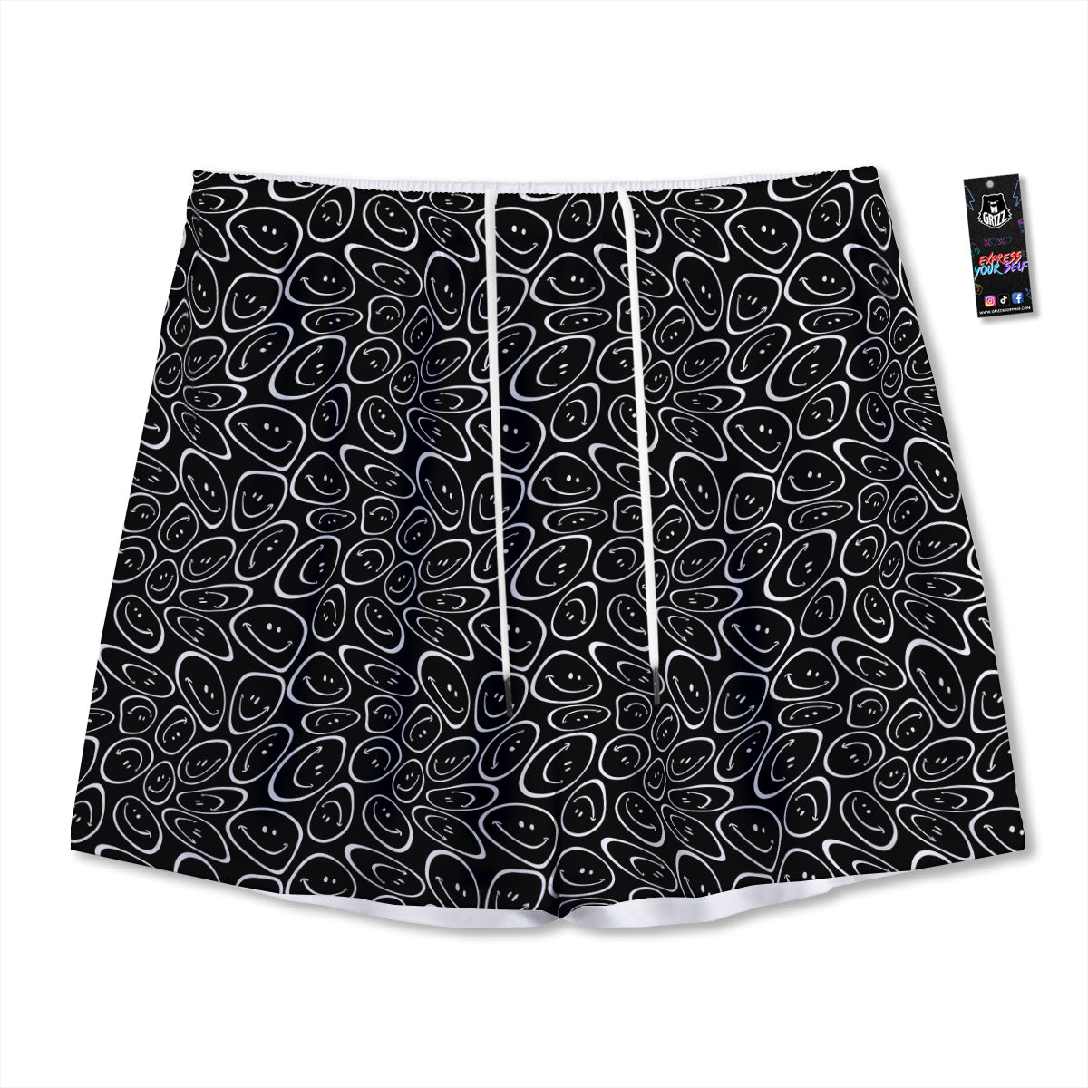 Trippy Psychedelic Dark Print Mesh Shorts