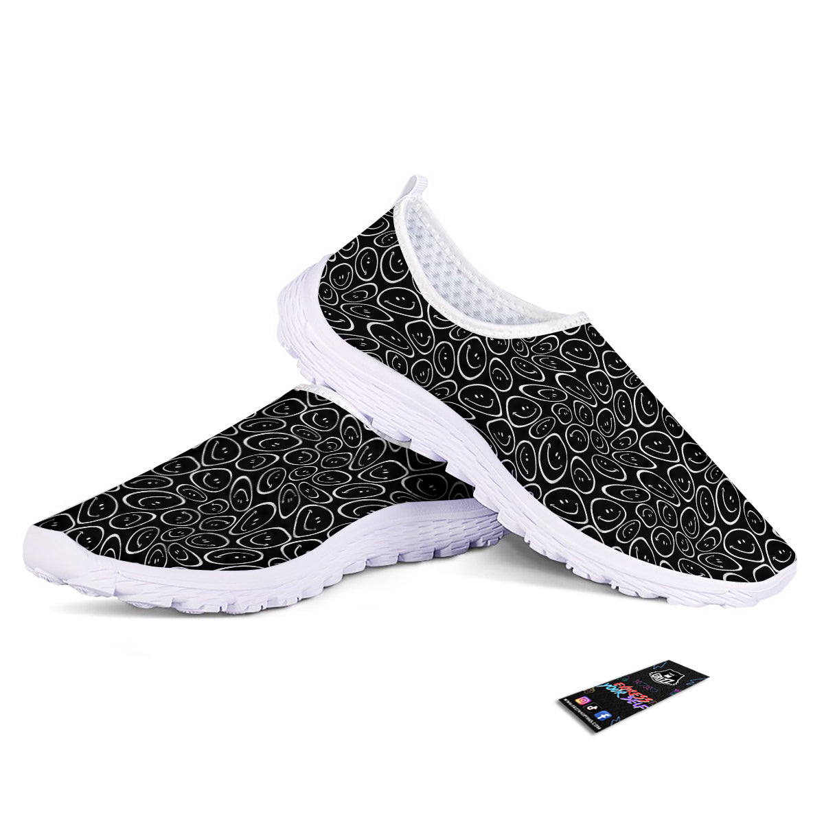 Trippy Psychedelic Dark Print Nurse Shoes-grizzshop