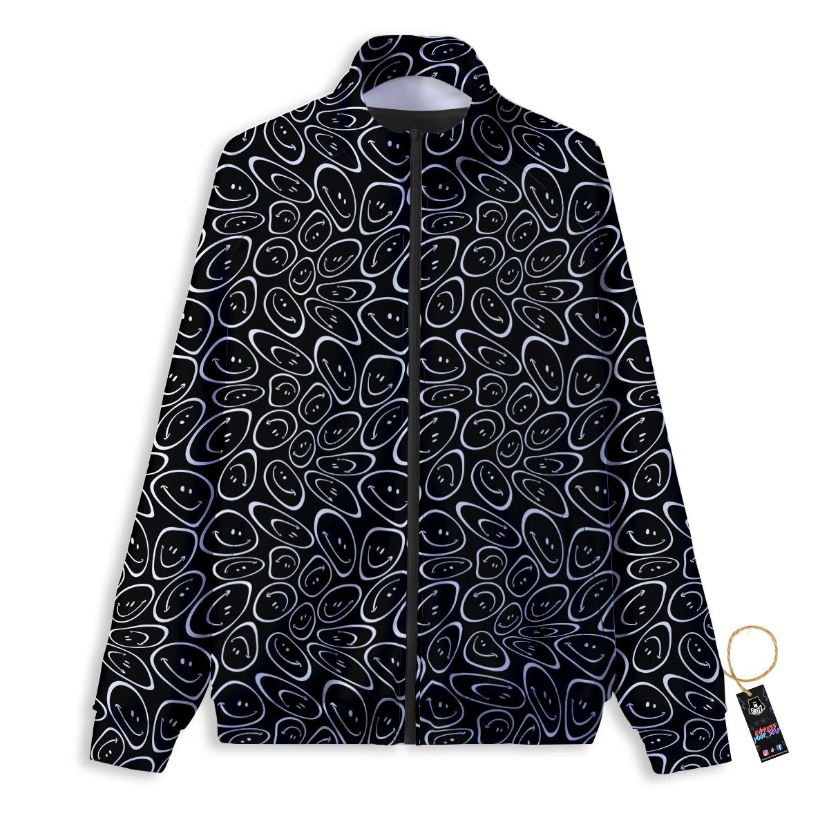 Trippy Psychedelic Dark Print Track Jacket-grizzshop