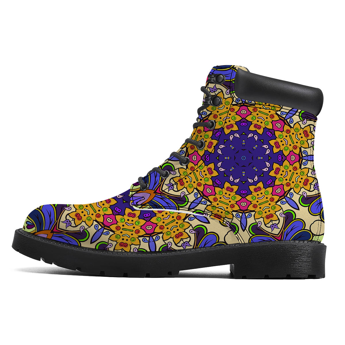 Trippy Psychedelic Ethnic Print Boots-grizzshop