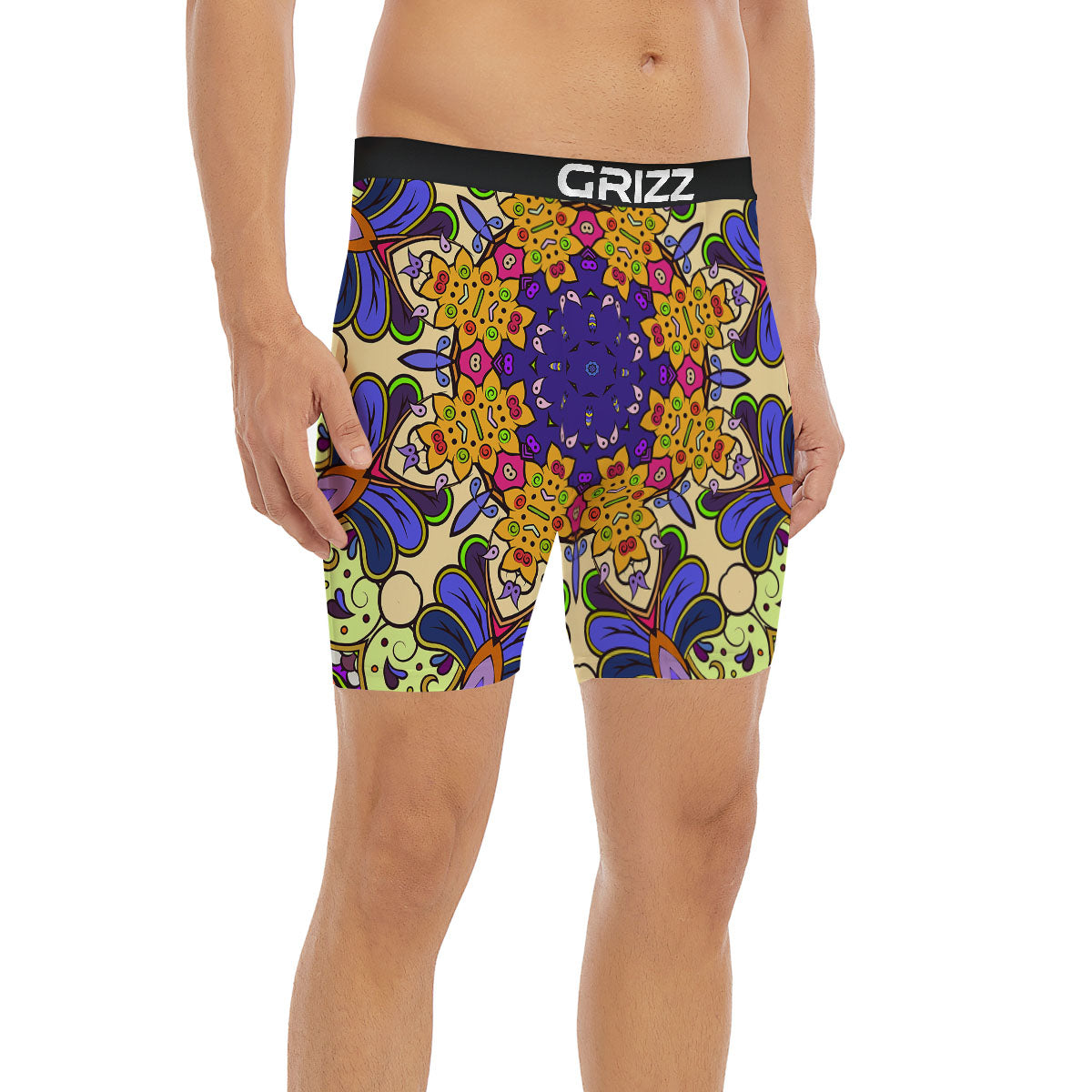Trippy Psychedelic Ethnic Print Boxer Briefs-grizzshop