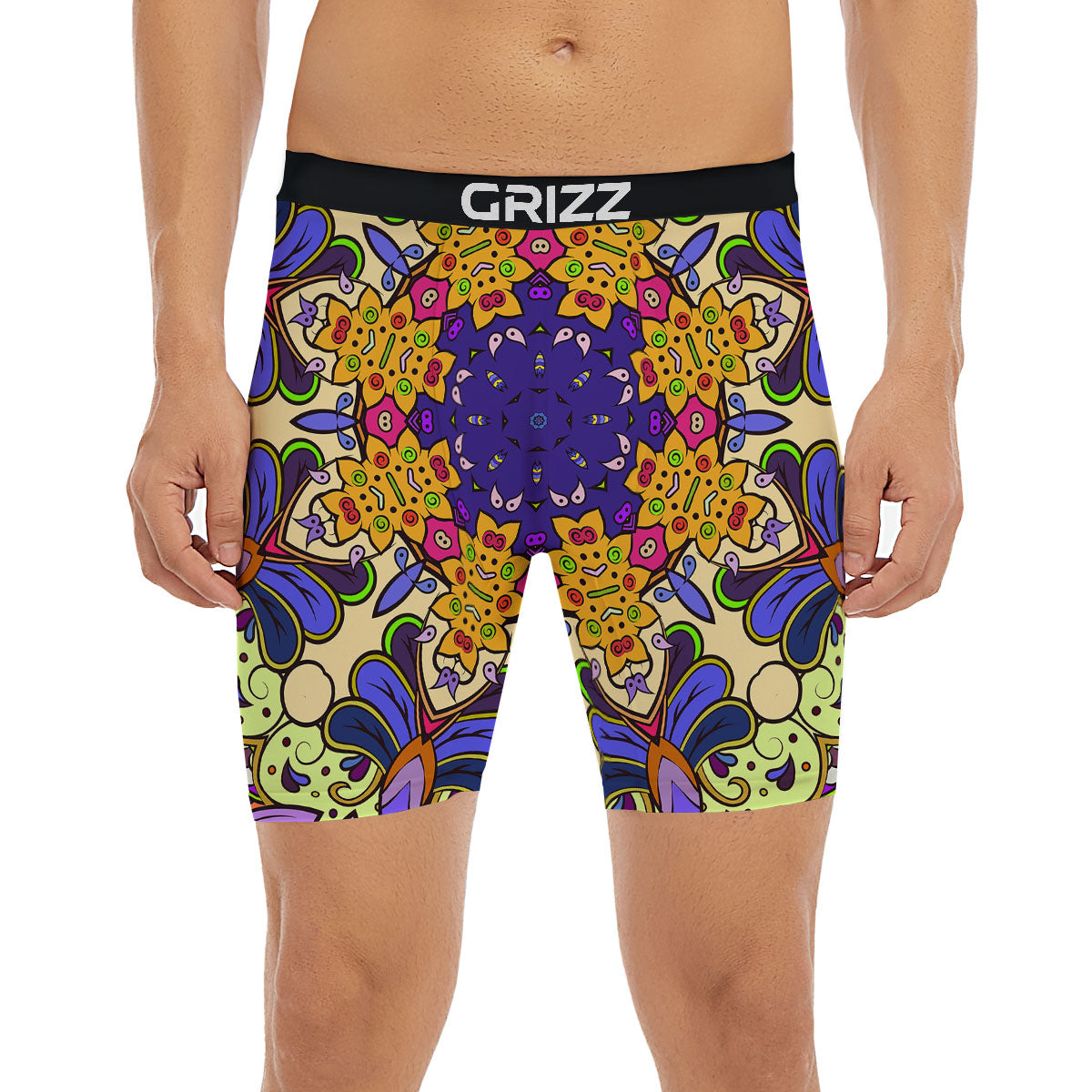 Trippy Psychedelic Ethnic Print Boxer Briefs-grizzshop