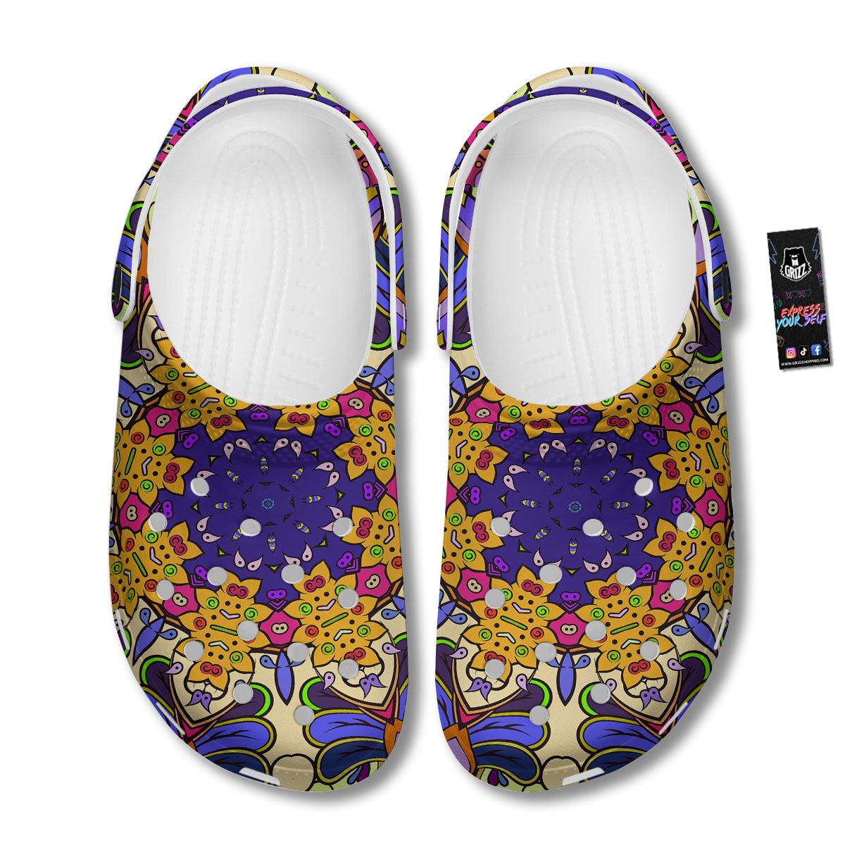 Trippy Psychedelic Ethnic Print Clog-grizzshop