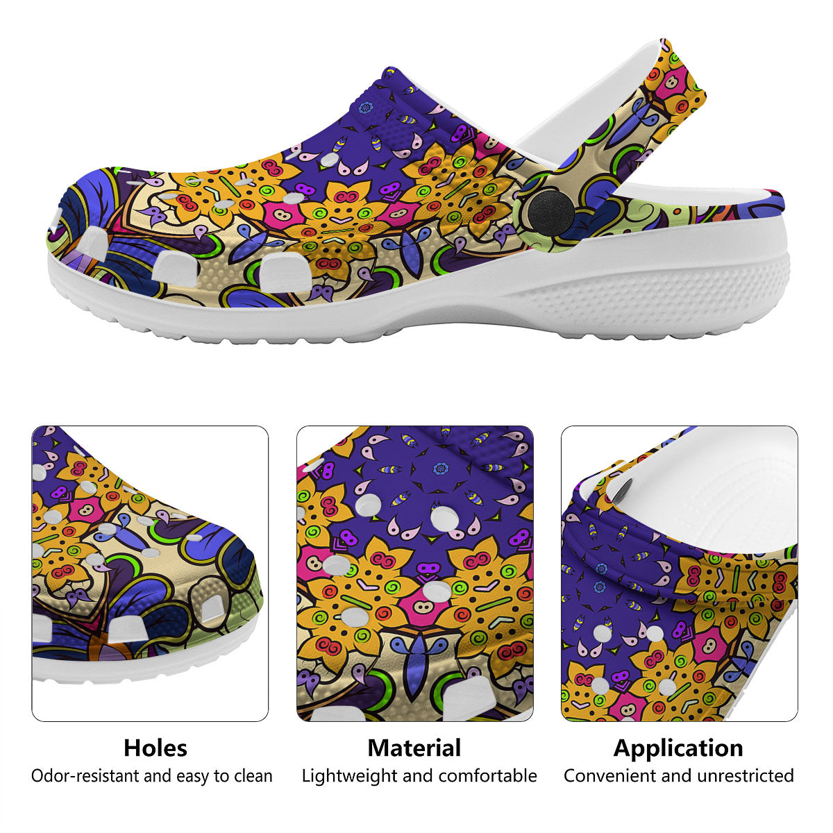 Trippy Psychedelic Ethnic Print Clog-grizzshop