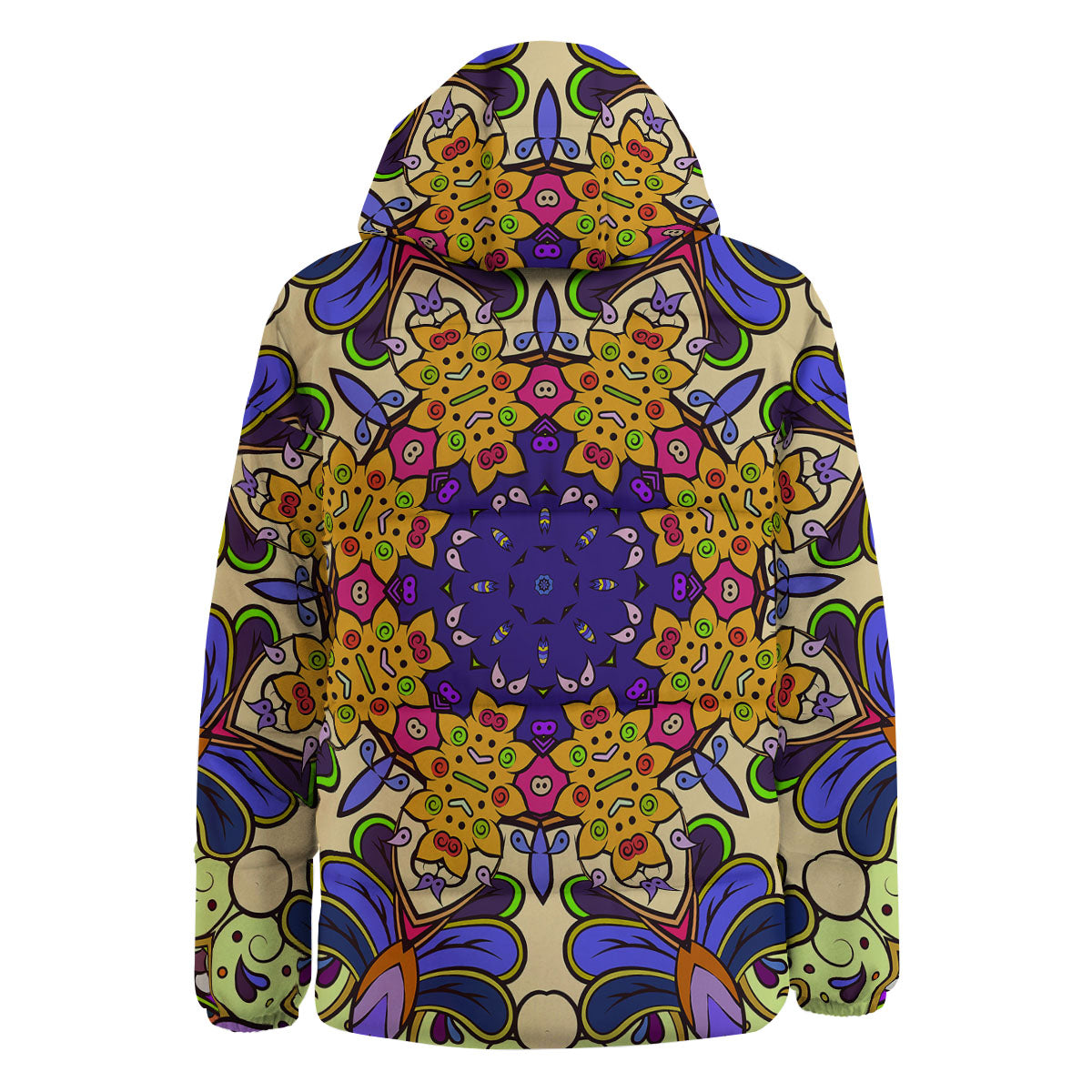 Trippy Psychedelic Ethnic Print Down Jacket-grizzshop