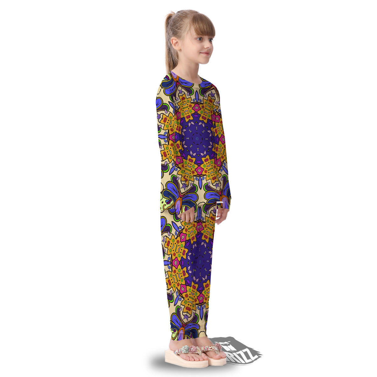 Trippy Psychedelic Ethnic Print Kid's Pajamas-grizzshop