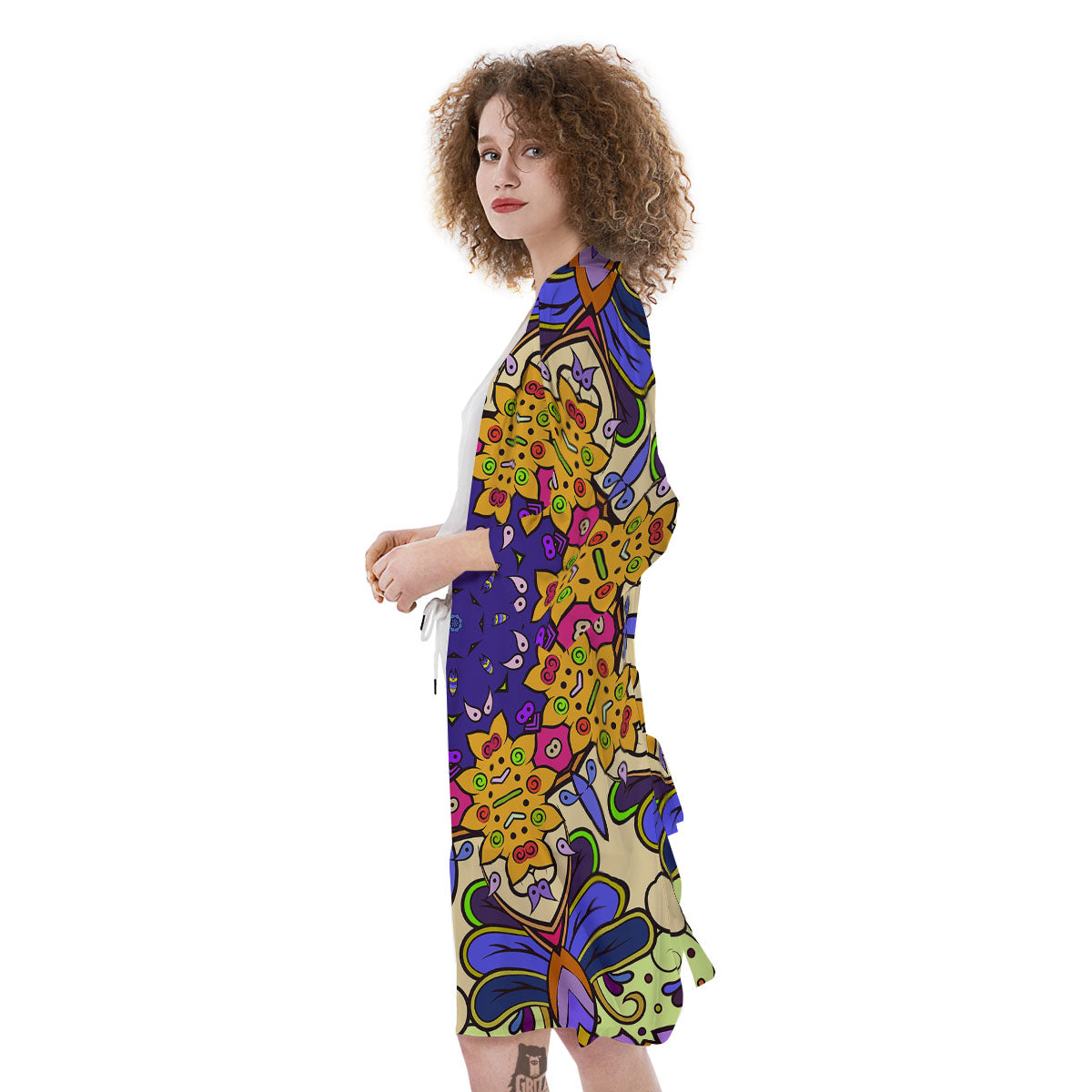 Trippy Psychedelic Ethnic Print Kimono-grizzshop