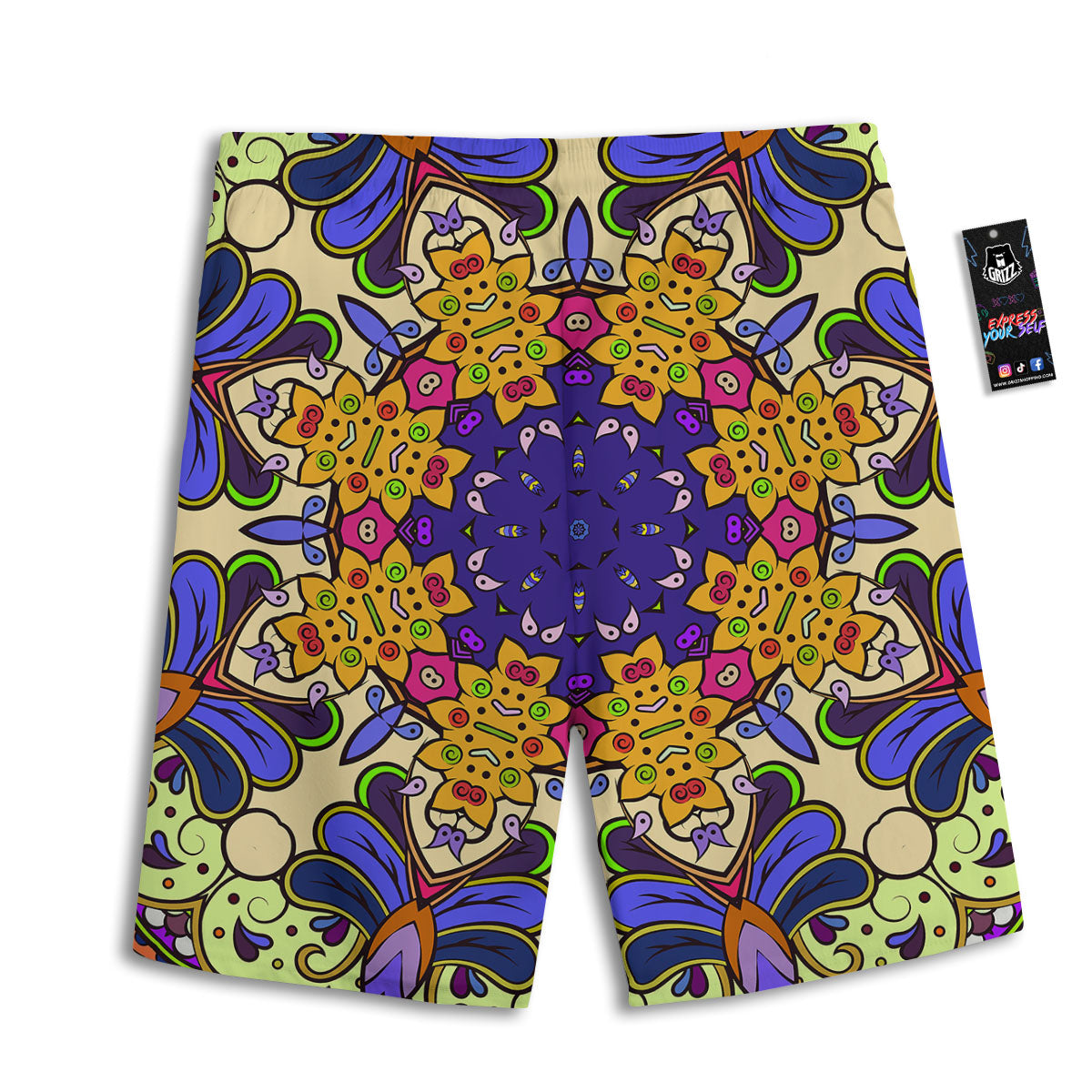 Trippy Psychedelic Ethnic Print Men's Athletic Shorts