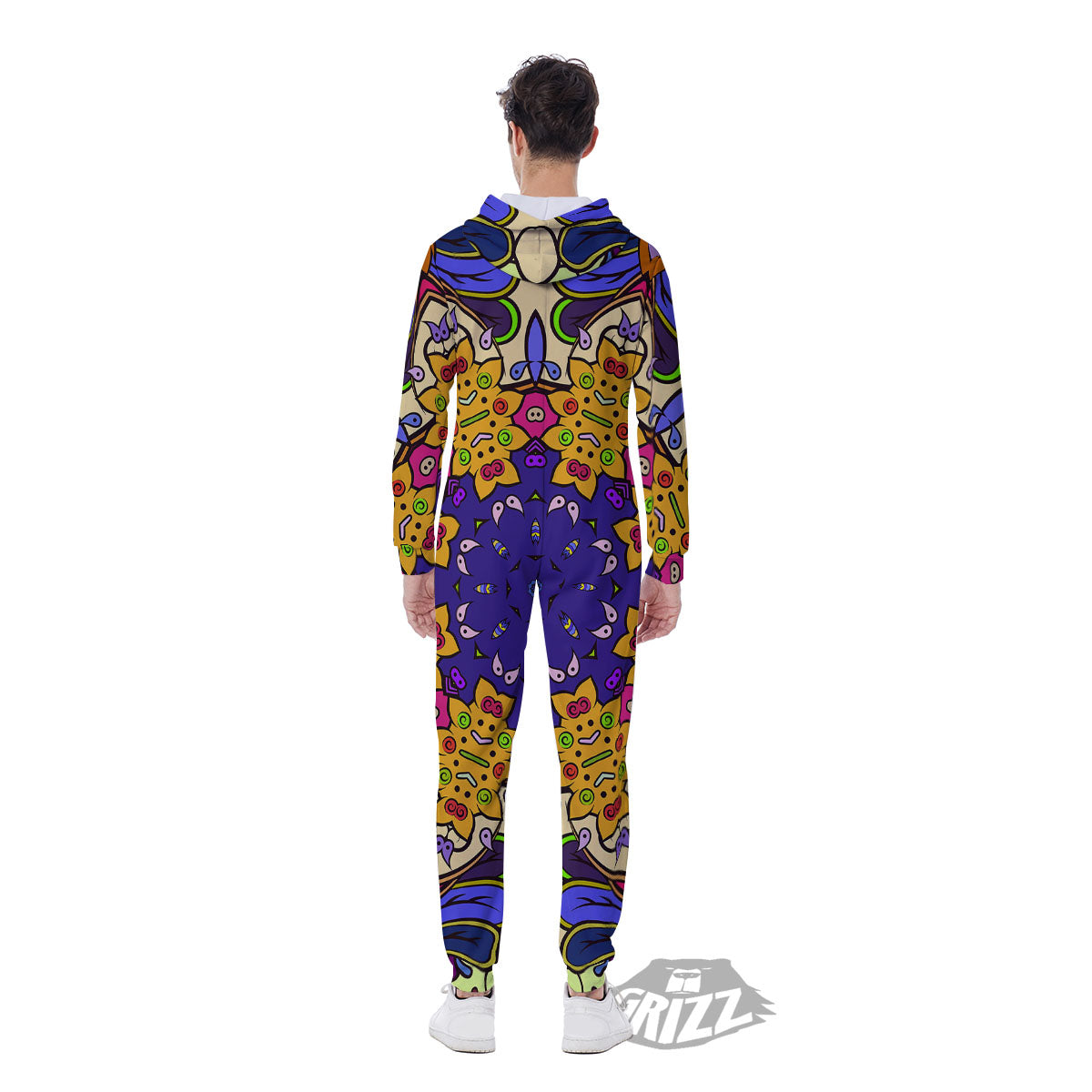 Trippy Psychedelic Ethnic Print Men's Jumpsuit-grizzshop