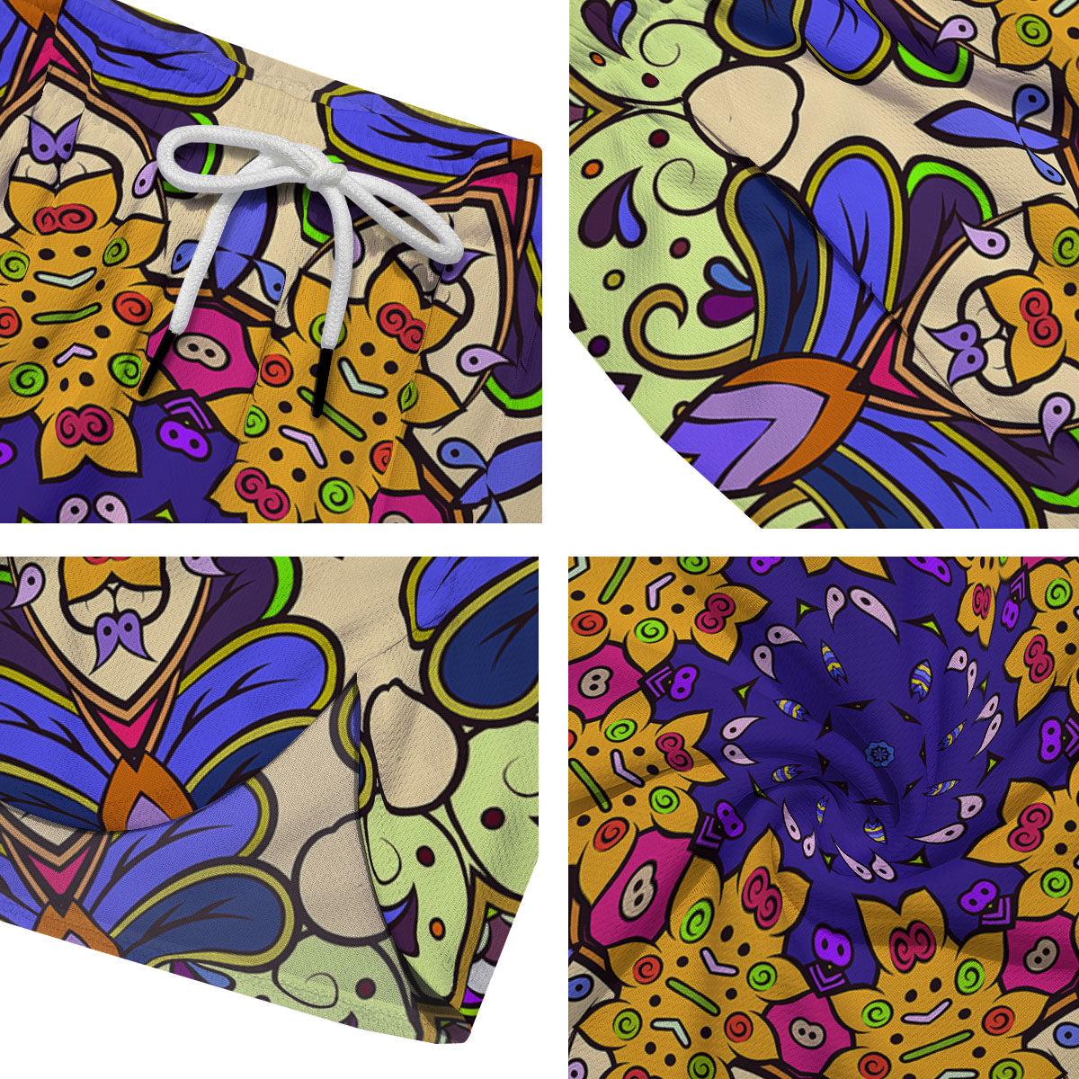 Trippy Psychedelic Ethnic Print Men's Running Shorts-grizzshop