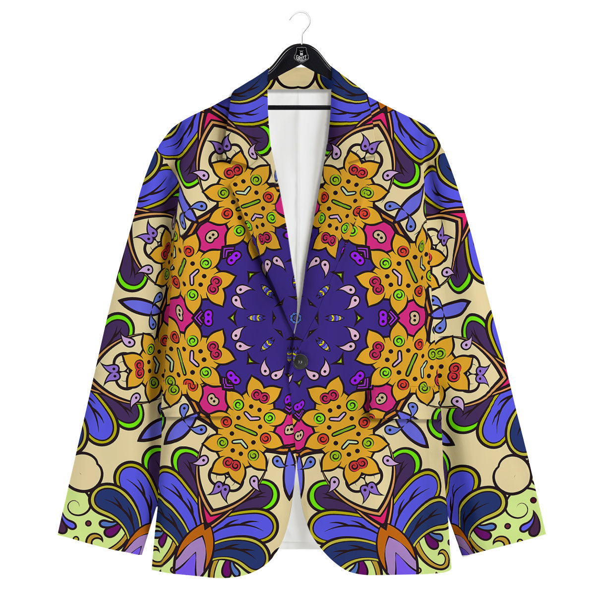 Trippy Psychedelic Ethnic Print Men's Sport Coat-grizzshop