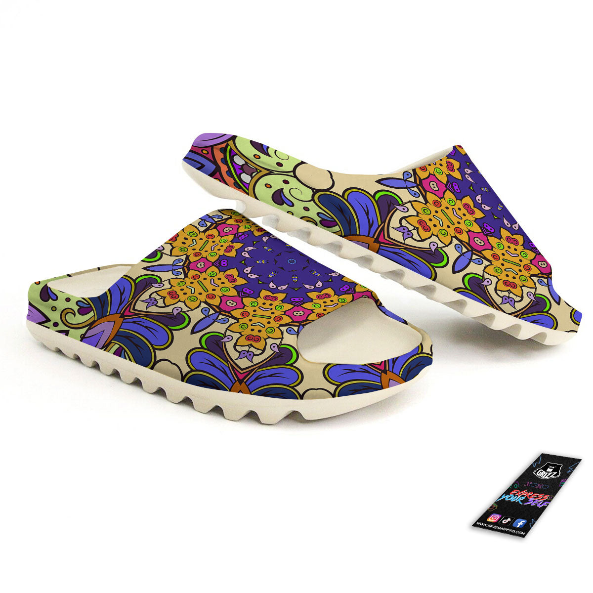 Trippy Psychedelic Ethnic Print Sandals-grizzshop