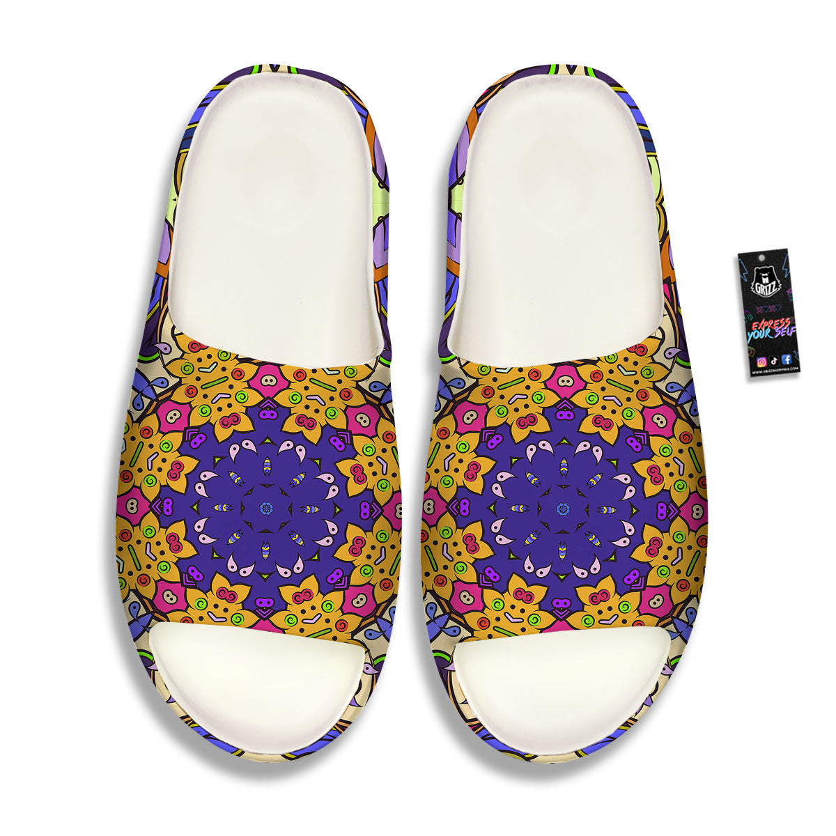 Trippy Psychedelic Ethnic Print Sandals-grizzshop