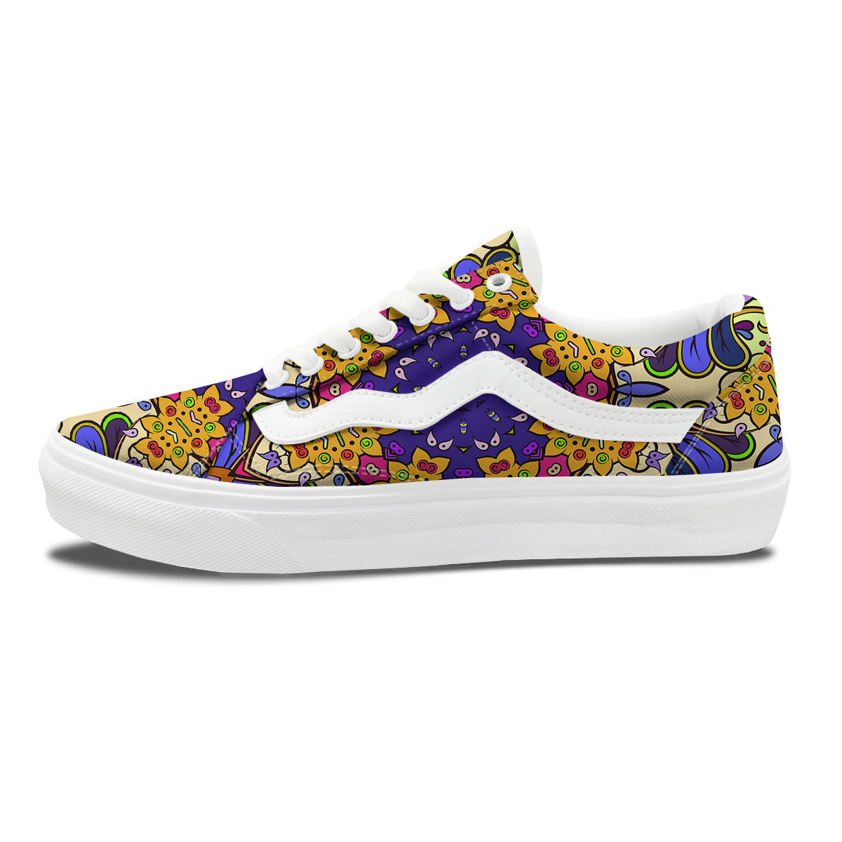 Trippy Psychedelic Ethnic Print Skate Shoes-grizzshop