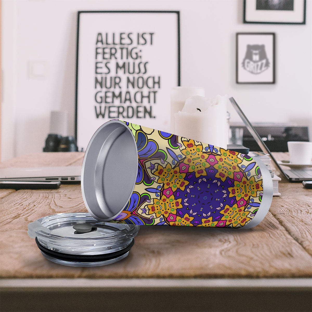 Trippy Psychedelic Ethnic Print Tumbler-grizzshop