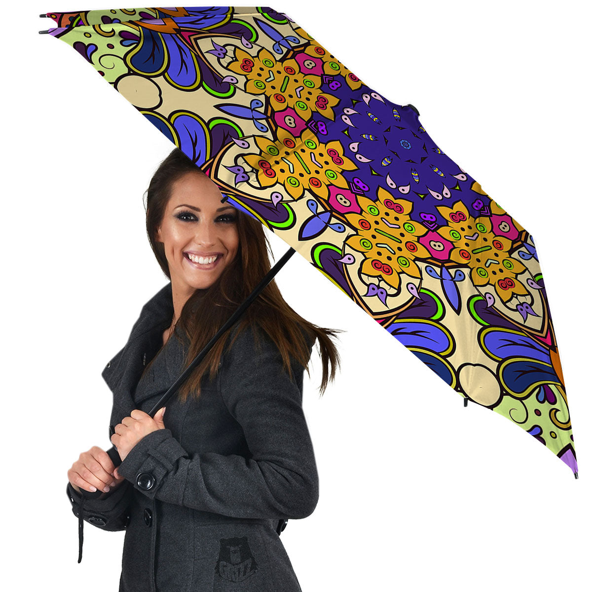 Trippy Psychedelic Ethnic Print Umbrella-grizzshop