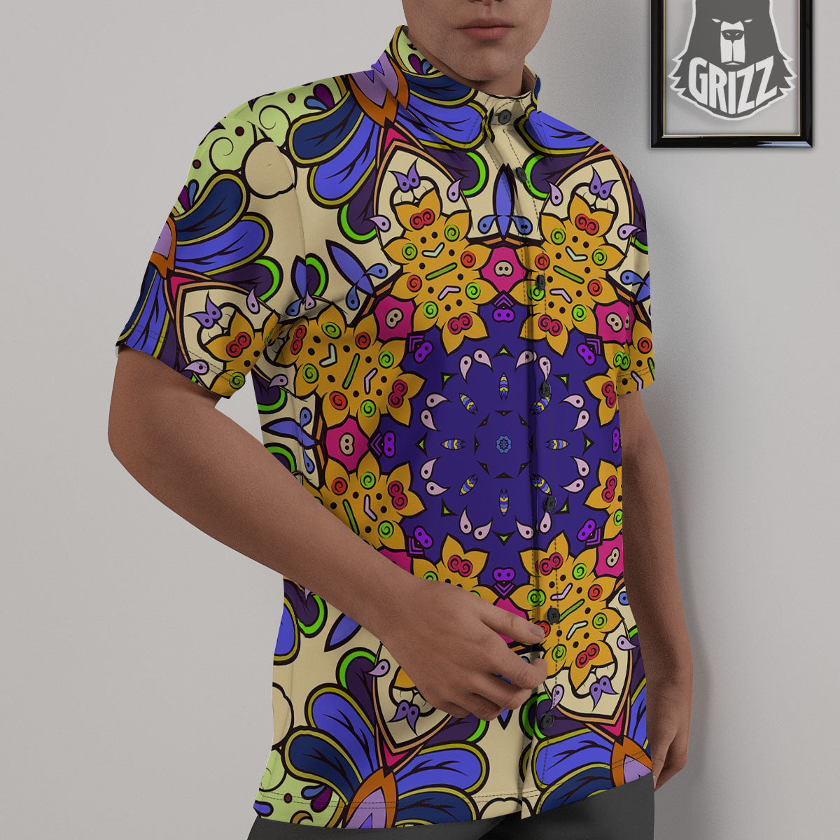 Trippy Psychedelic Ethnic Print Untucked Shirts-grizzshop