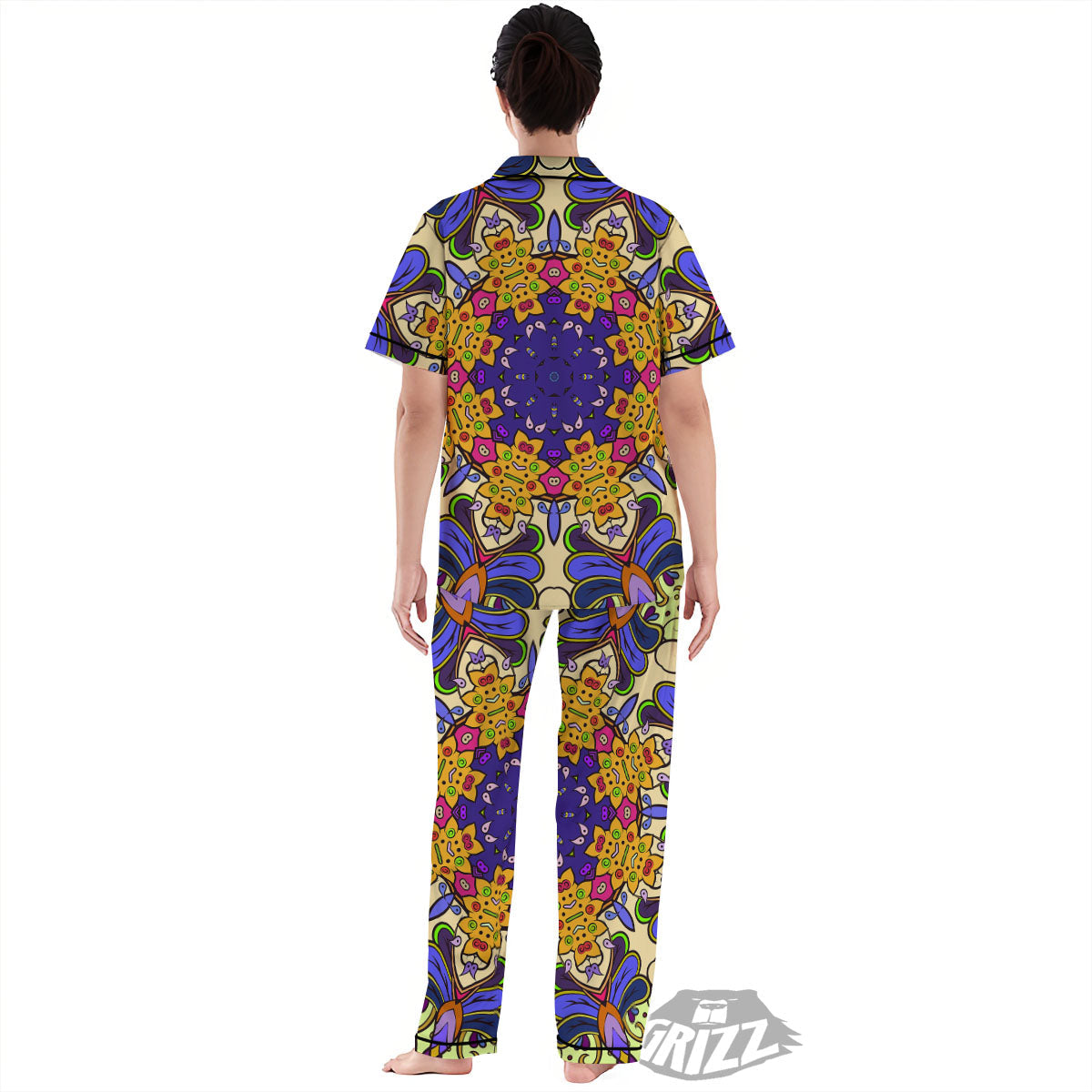 Trippy Psychedelic Ethnic Print Women's Pajamas Set-grizzshop