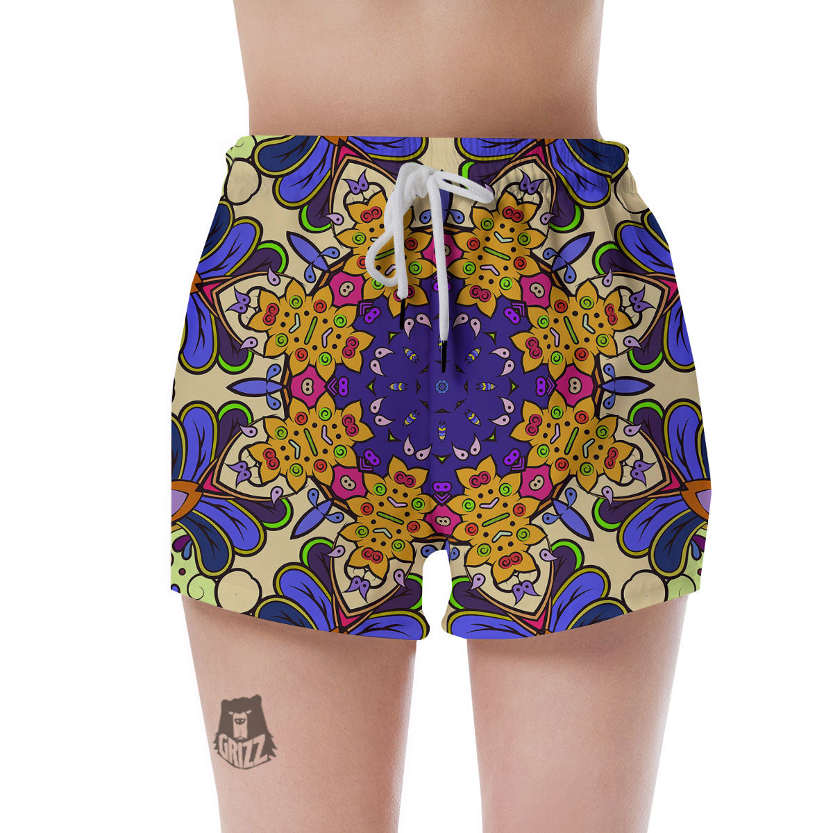 Trippy Psychedelic Ethnic Print Women's Shorts-grizzshop