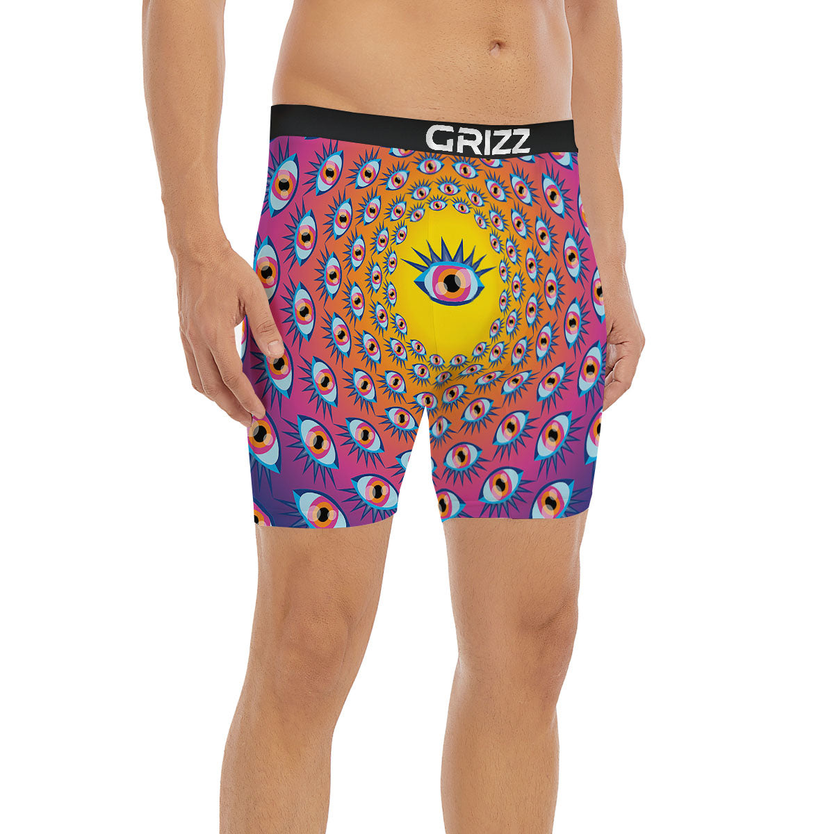 Trippy Psychedelic Eyes Print Boxer Briefs-grizzshop