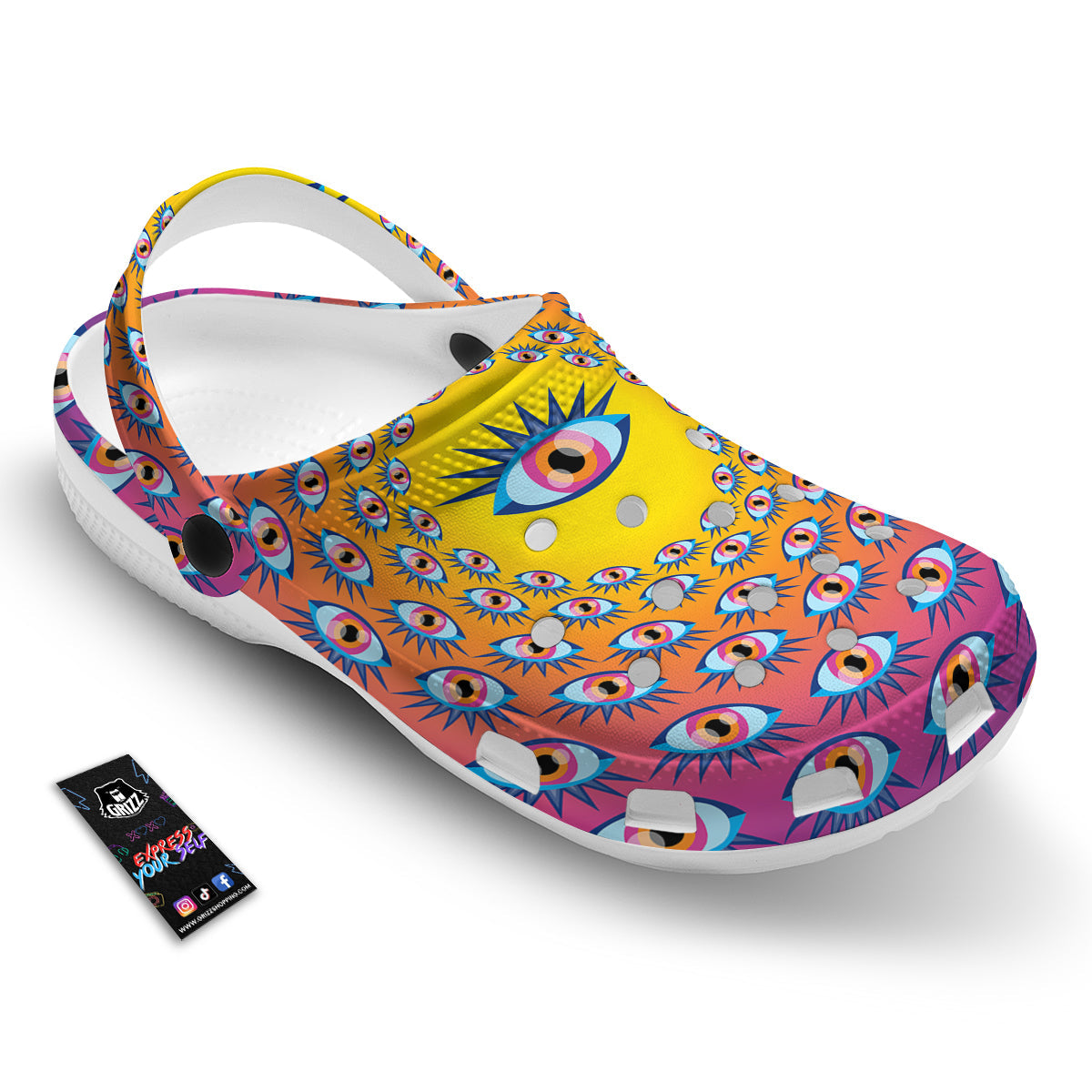 Trippy Psychedelic Eyes Print Clog-grizzshop