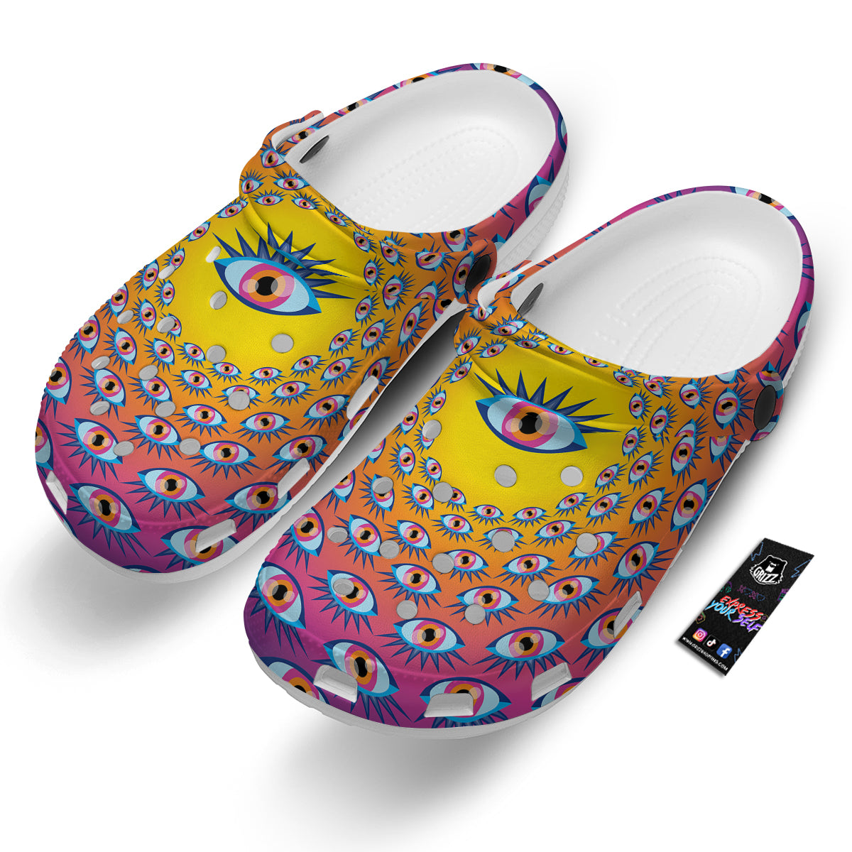 Trippy Psychedelic Eyes Print Clog-grizzshop