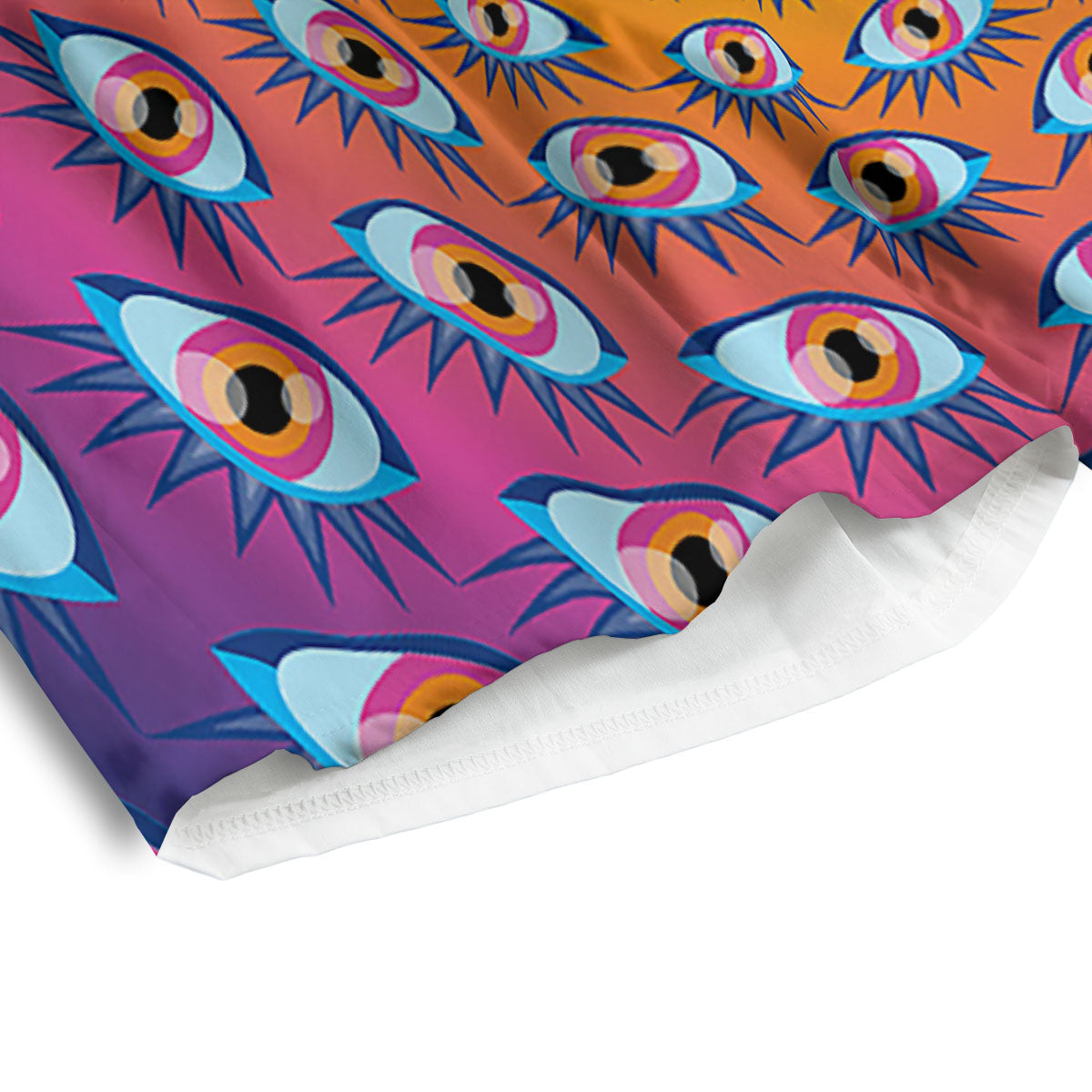 Trippy Psychedelic Eyes Print Men's Athletic Shorts