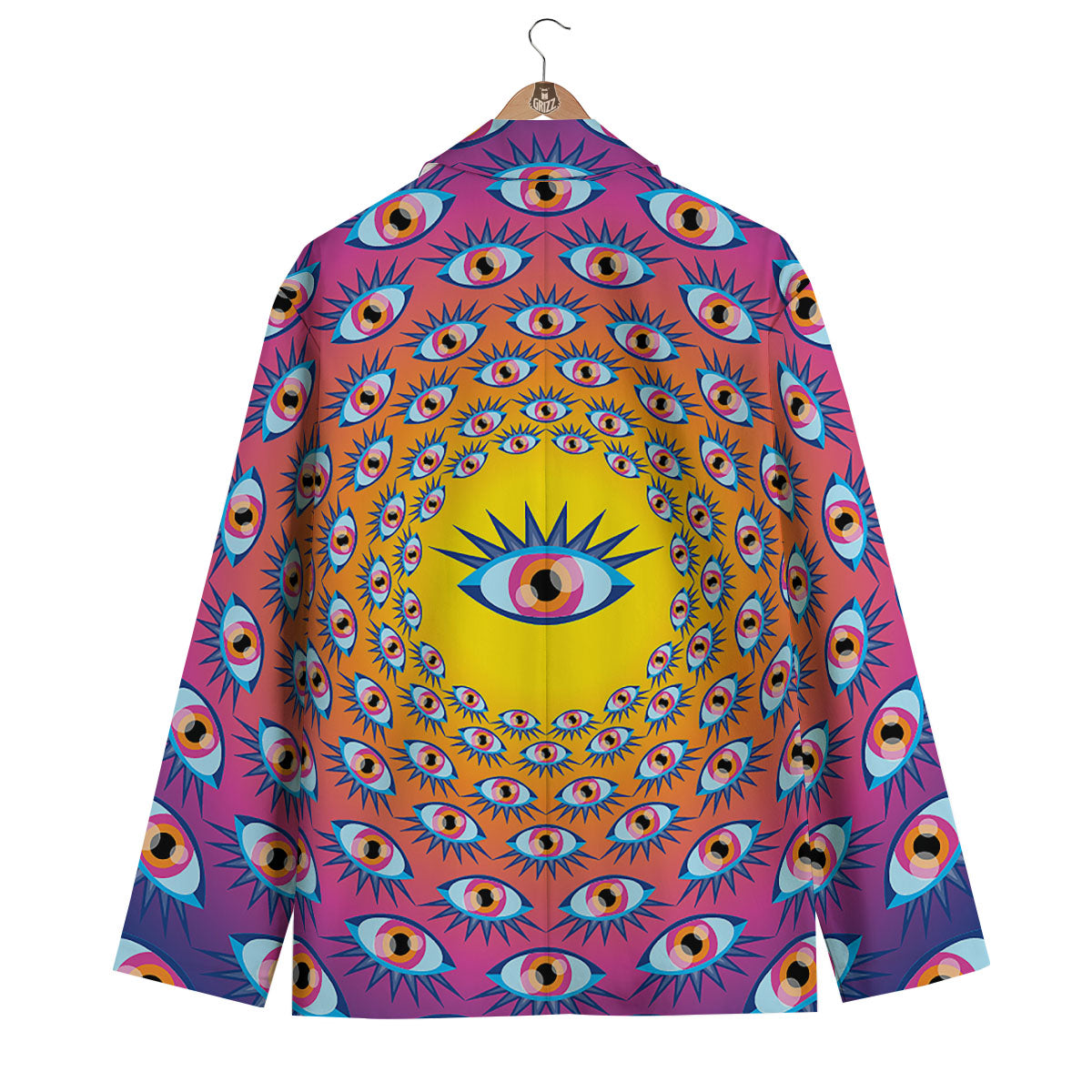 Trippy Psychedelic Eyes Print Men's Blazer-grizzshop