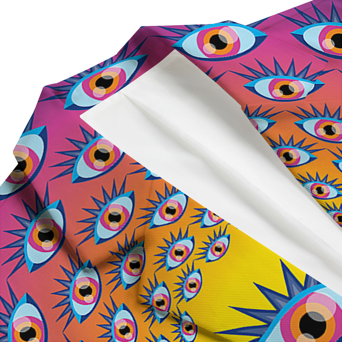 Trippy Psychedelic Eyes Print Men's Blazer-grizzshop