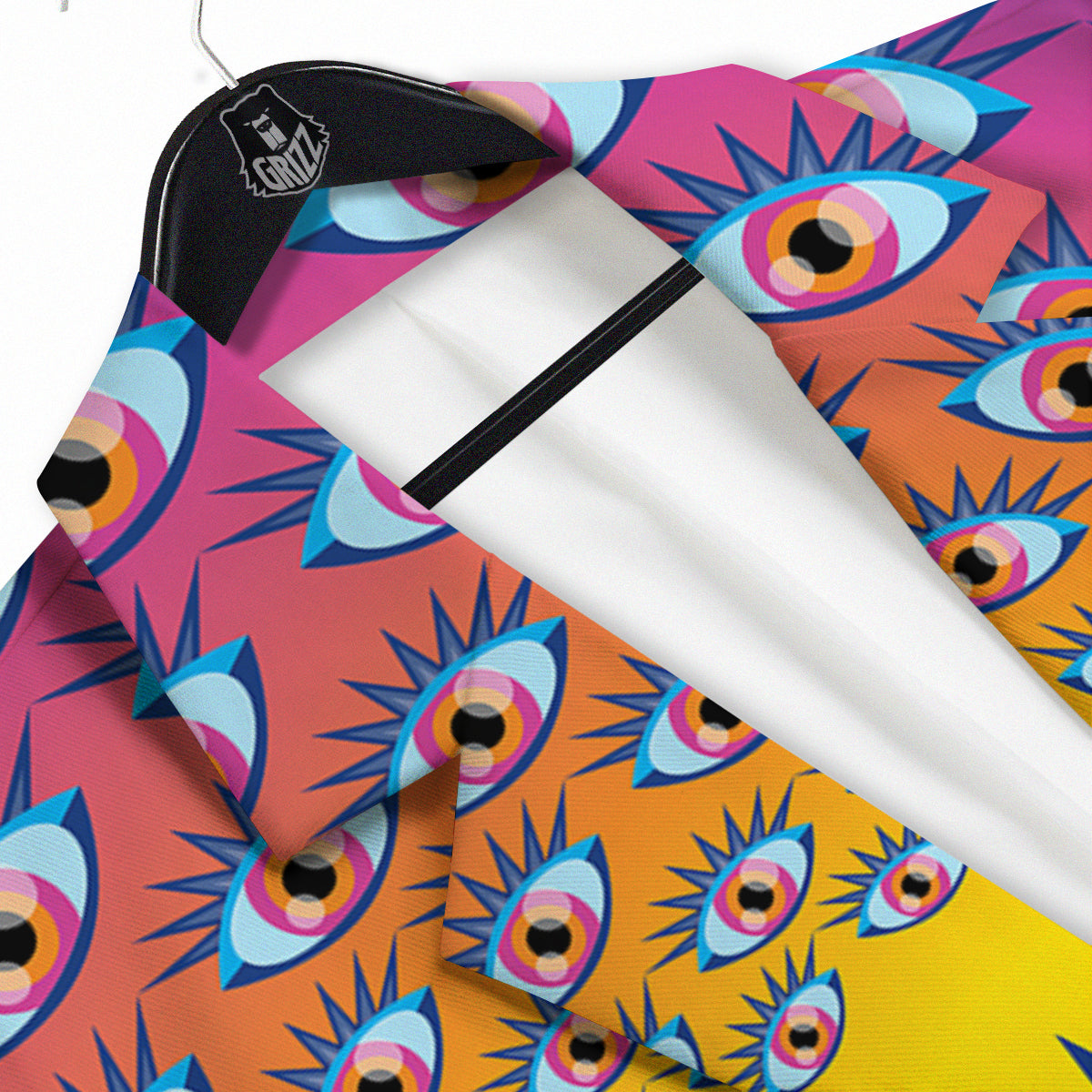 Trippy Psychedelic Eyes Print Men's Sport Coat-grizzshop