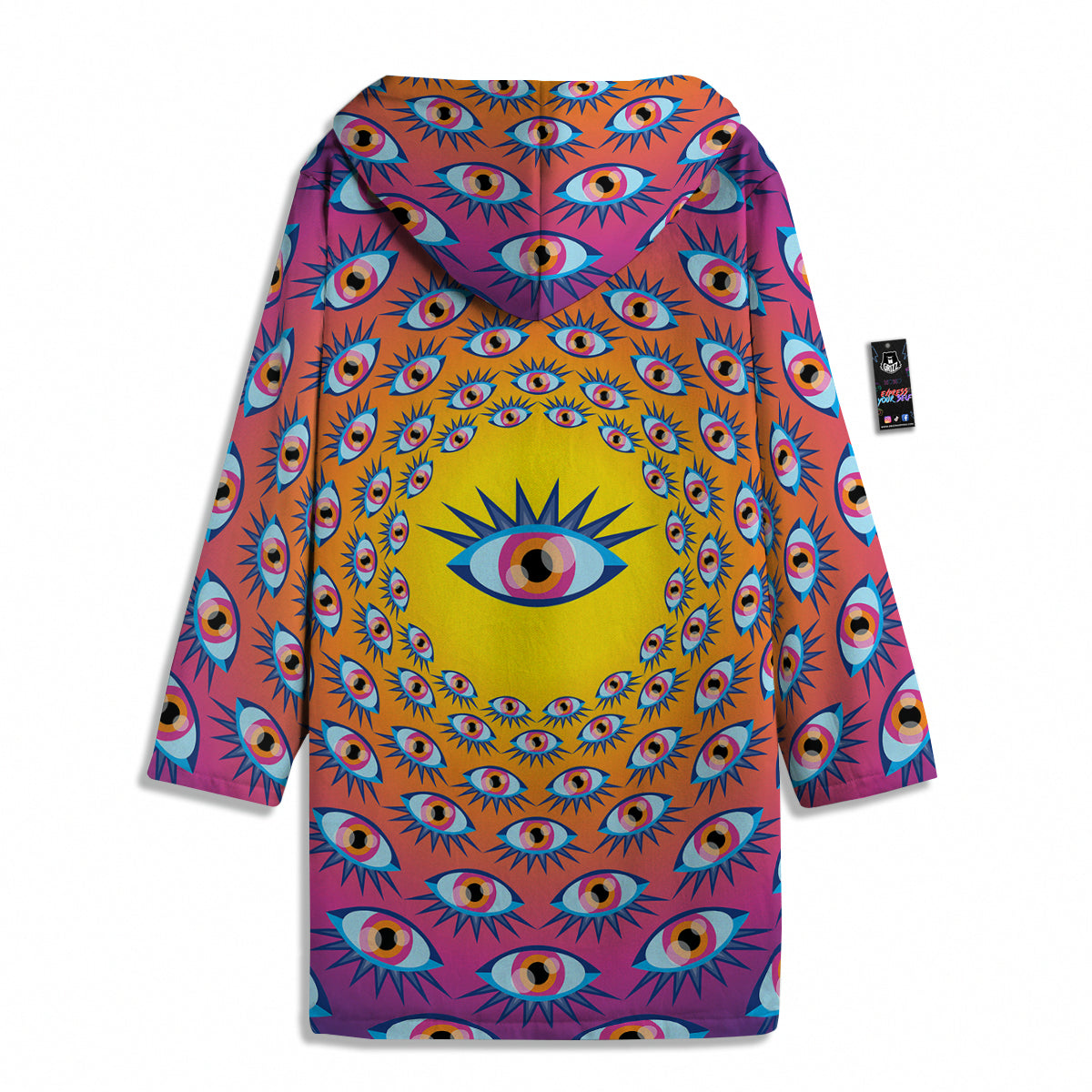 Trippy Psychedelic Eyes Print Men's Windbreaker Jacket-grizzshop