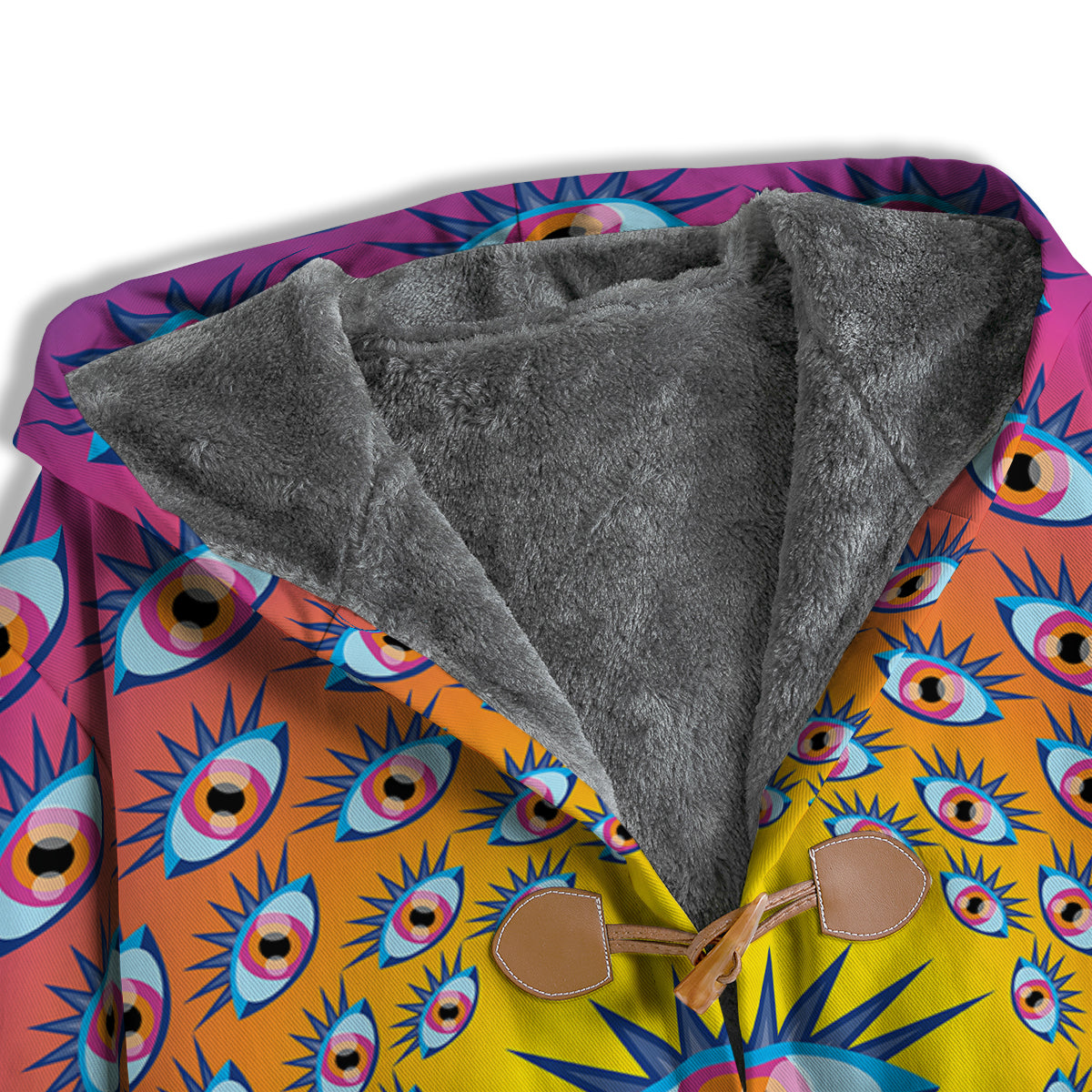 Trippy Psychedelic Eyes Print Men's Windbreaker Jacket-grizzshop