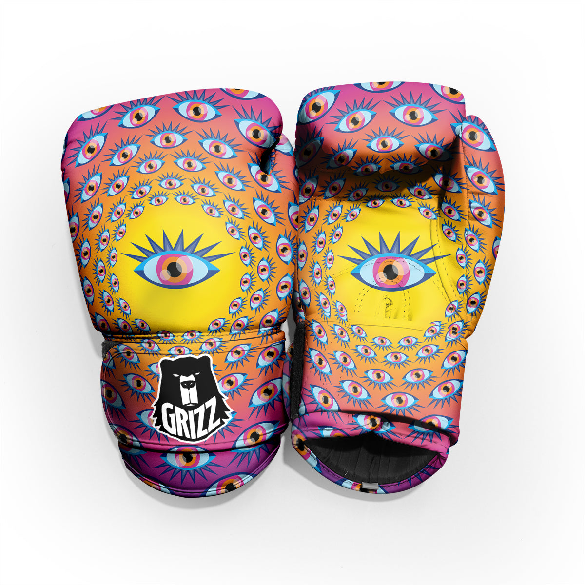 Trippy Psychedelic Eyes Print Pro Boxing Glove