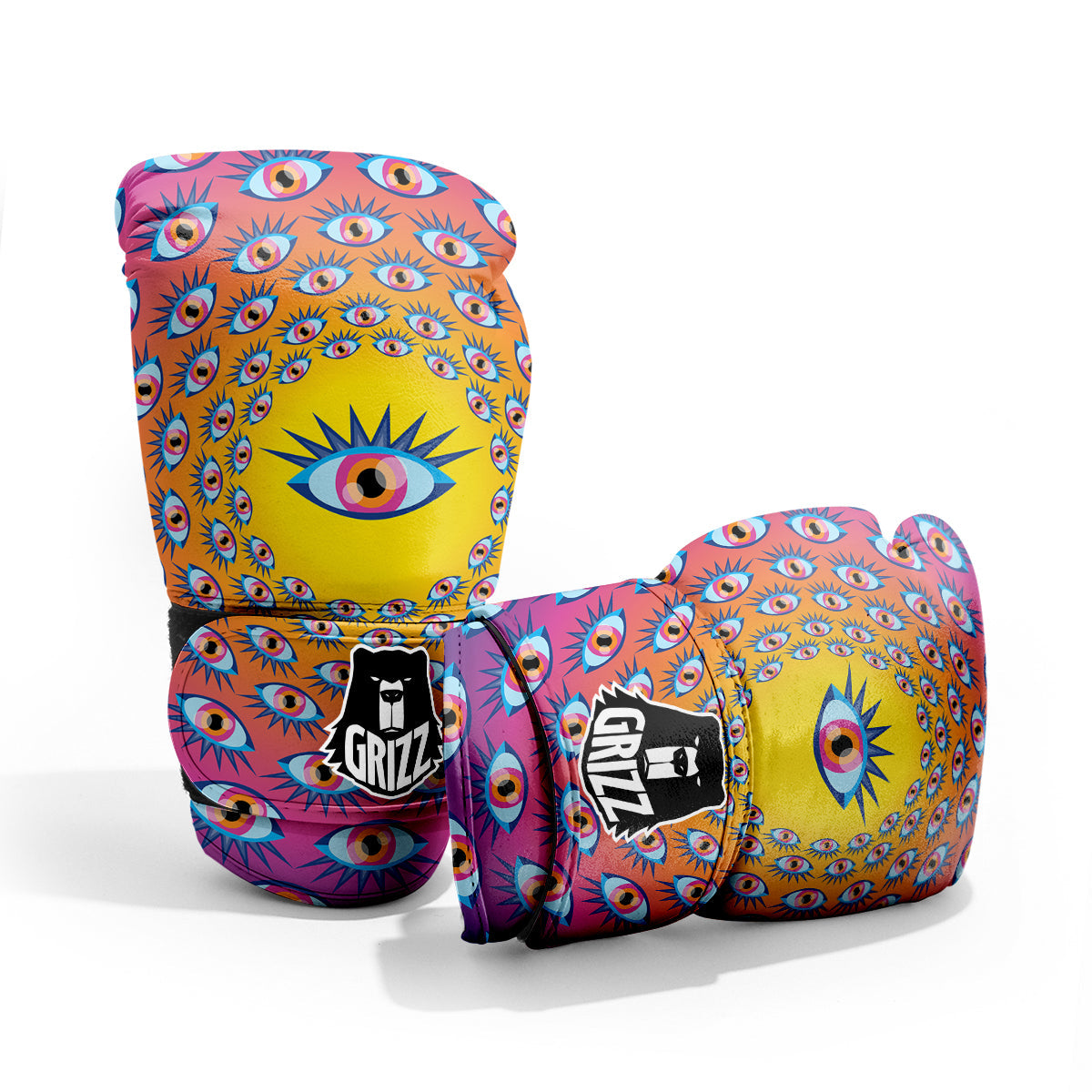 Trippy Psychedelic Eyes Print Pro Boxing Glove
