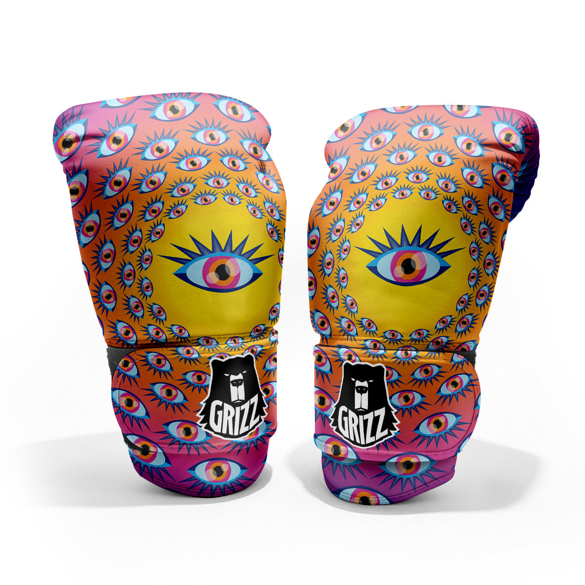 Trippy Psychedelic Eyes Print Pro Boxing Glove