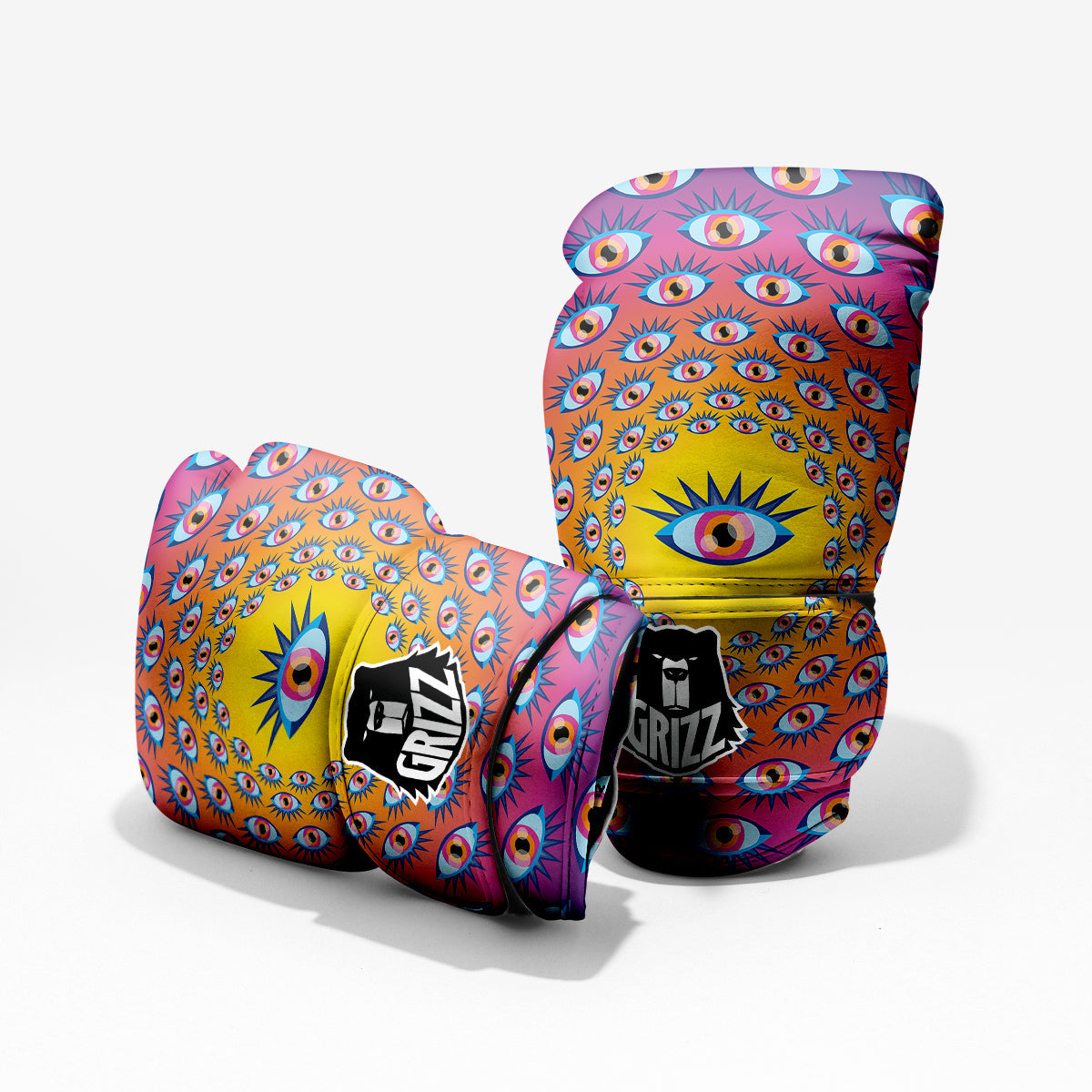 Trippy Psychedelic Eyes Print Pro Boxing Glove
