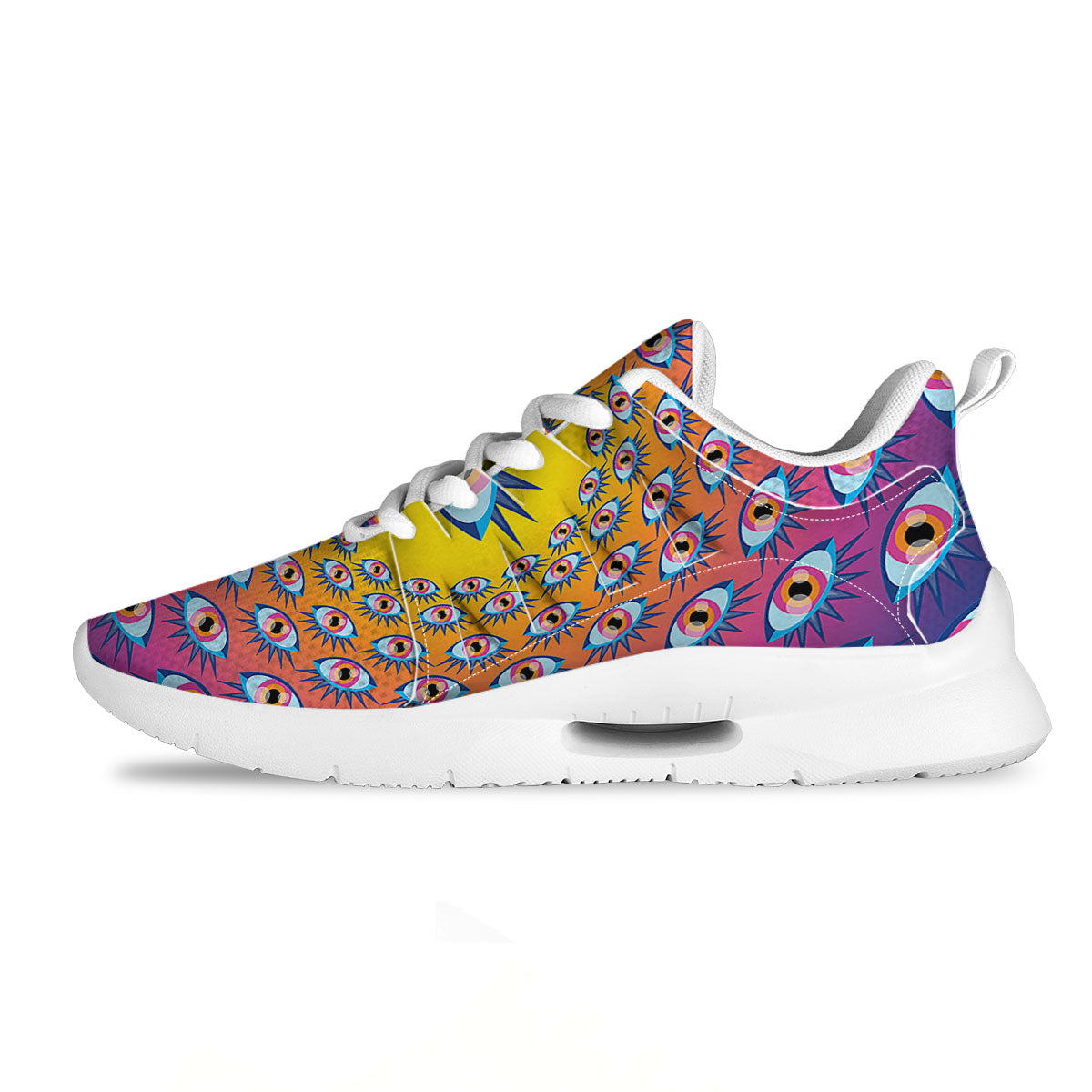 Trippy Psychedelic Eyes Print Tennis Shoes-grizzshop