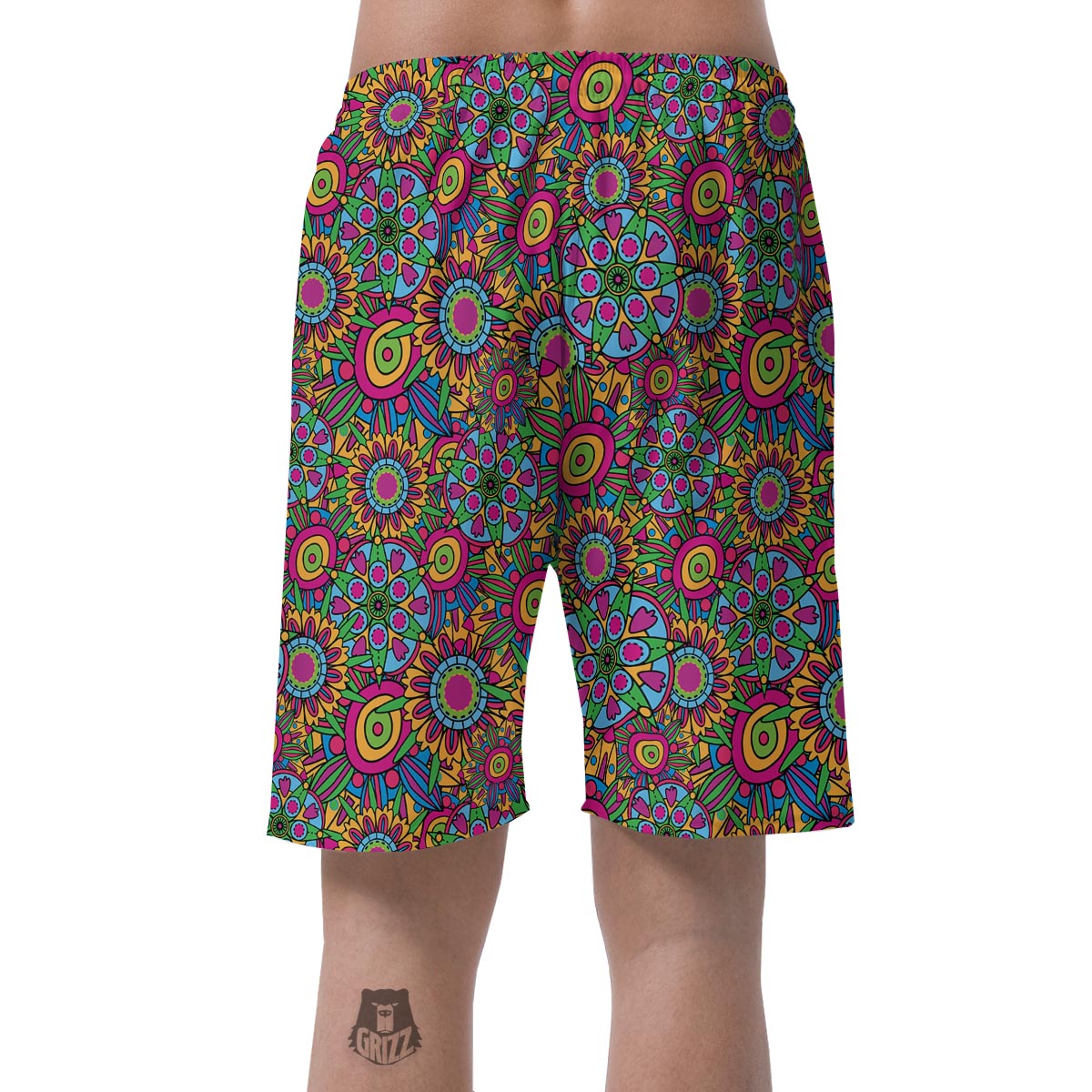 Trippy Psychedelic Floral Men's Shorts-grizzshop