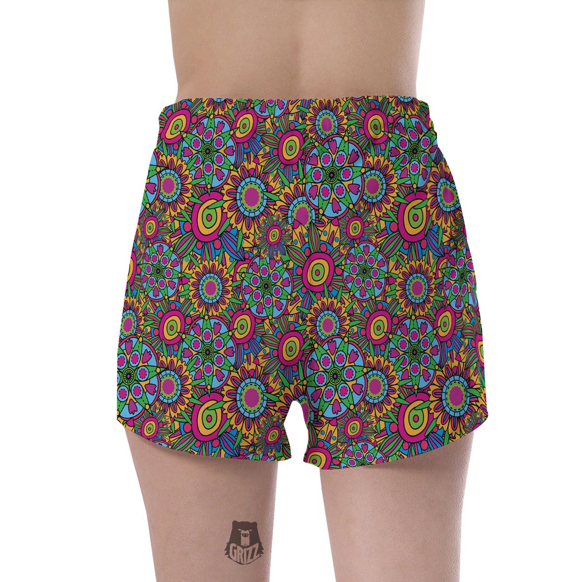 Trippy Psychedelic Floral Women's Shorts-grizzshop