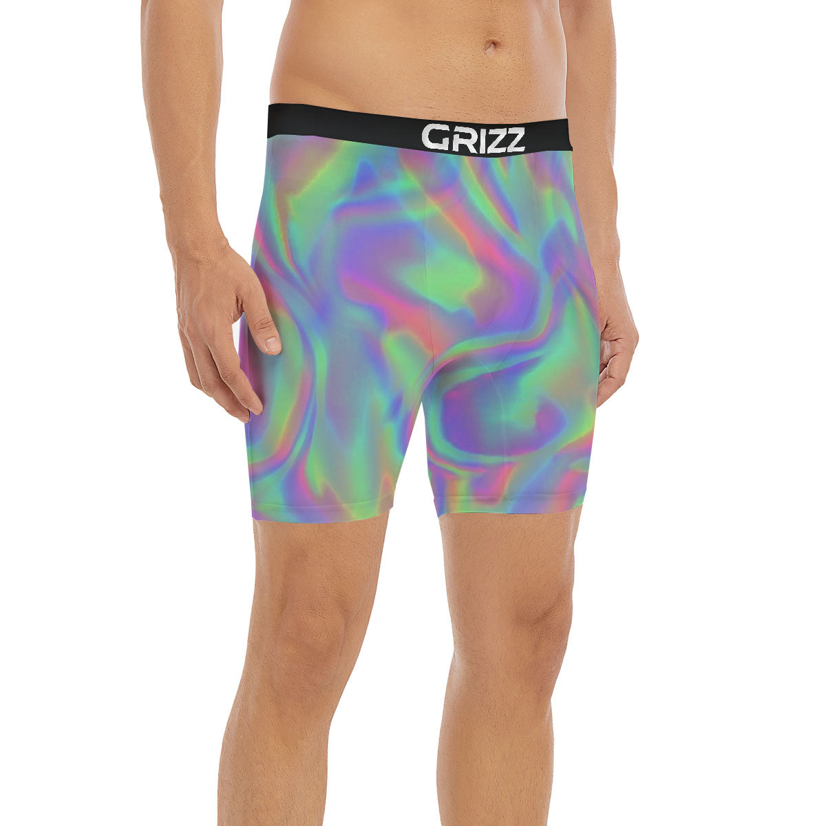 Trippy Psychedelic Holographic Print Boxer Briefs-grizzshop
