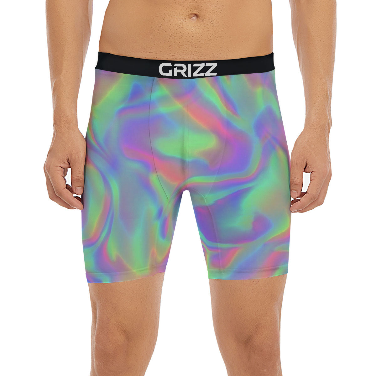 Trippy Psychedelic Holographic Print Boxer Briefs-grizzshop