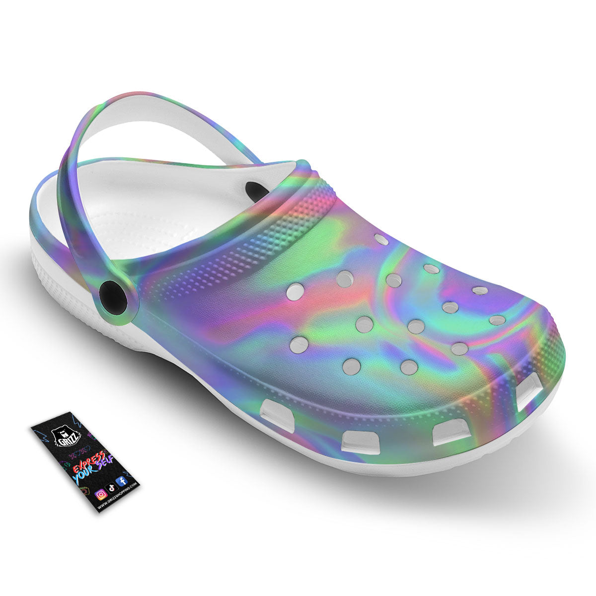 Trippy Psychedelic Holographic Print Clog-grizzshop